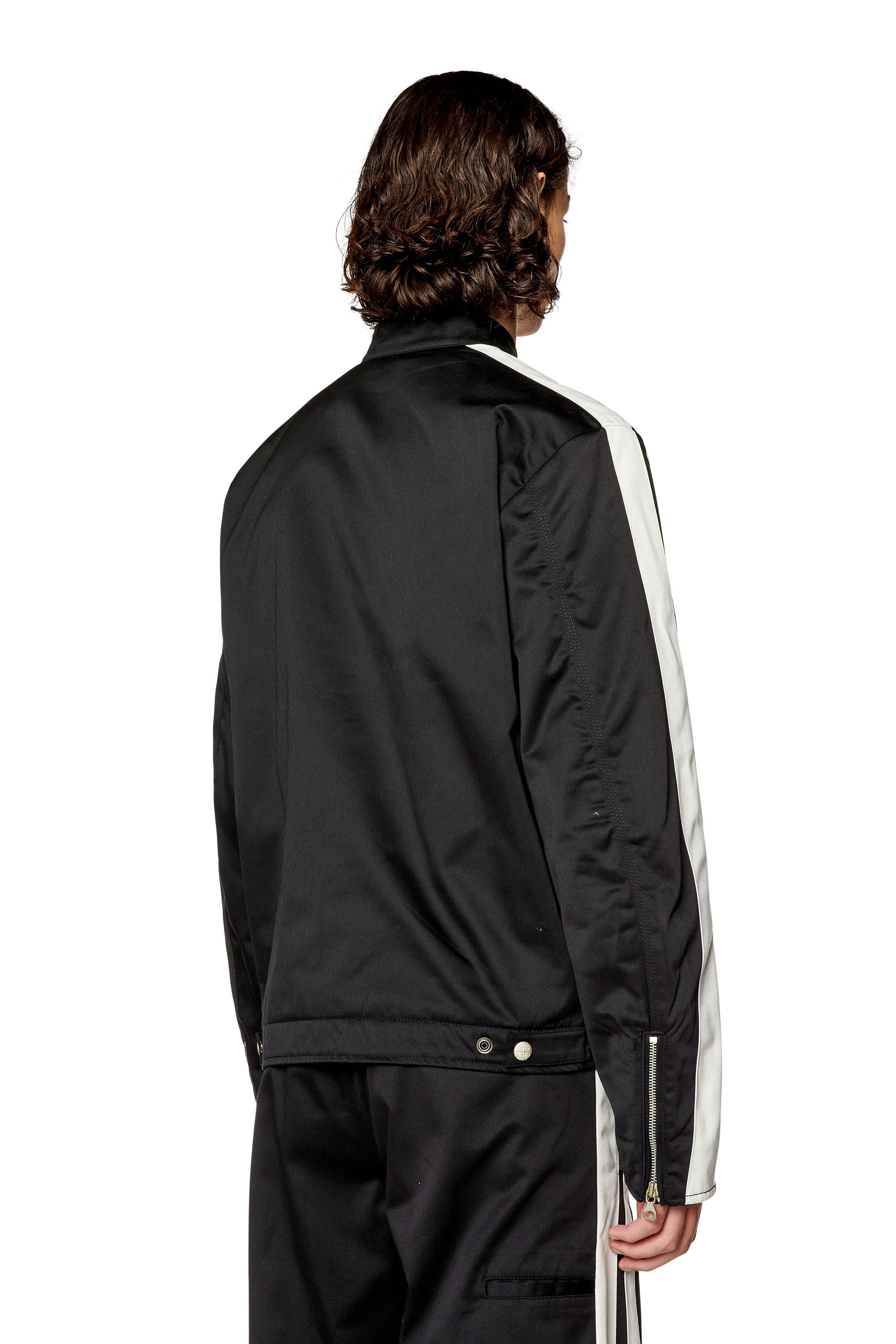 Men's Biker jacket in padded cotton with bands | Multicolor