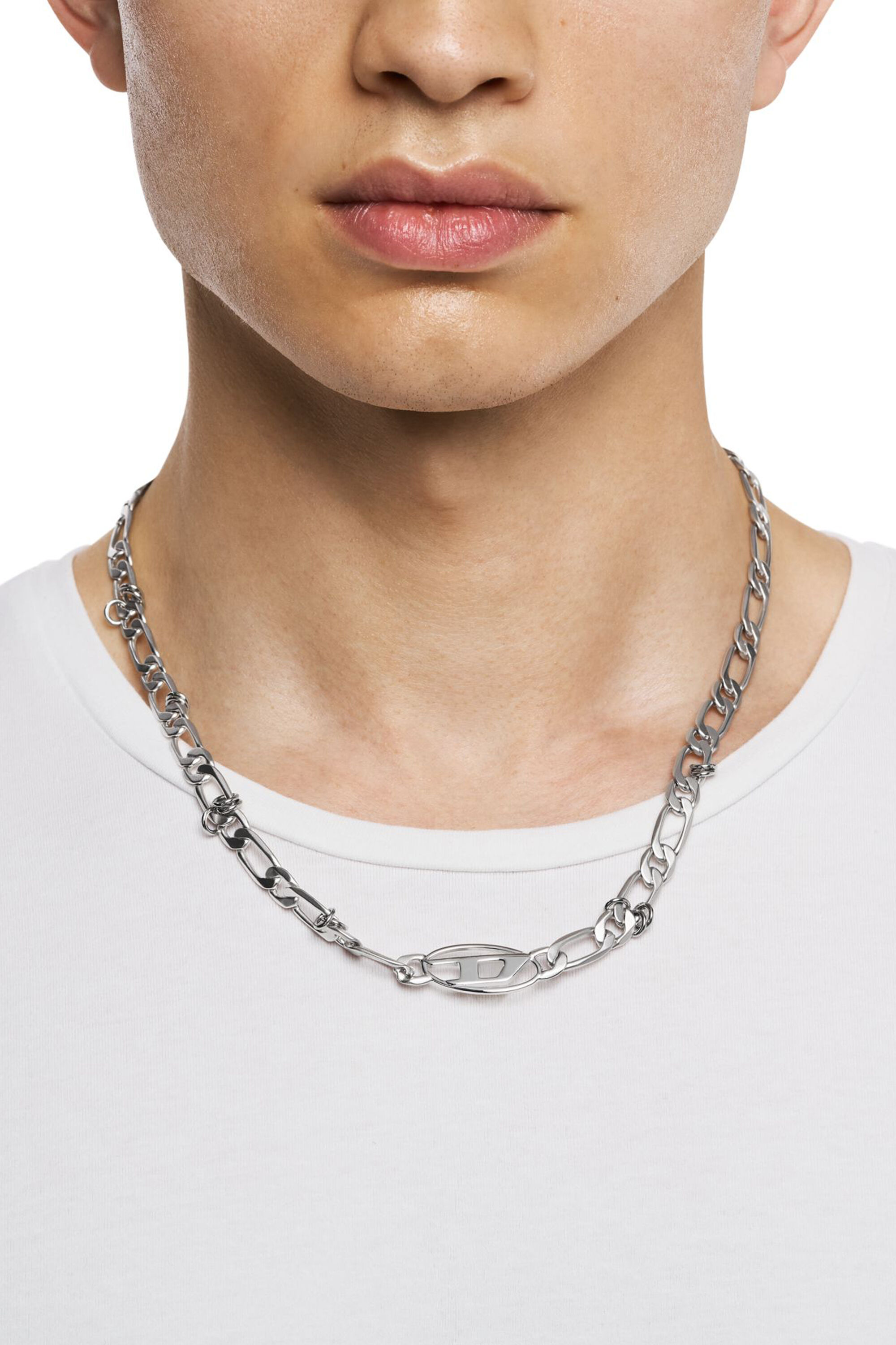新品未使用✨DIESEL.ネックレス Women's Stainless Steel and Brass Chain Necklace | Silver | Diesel