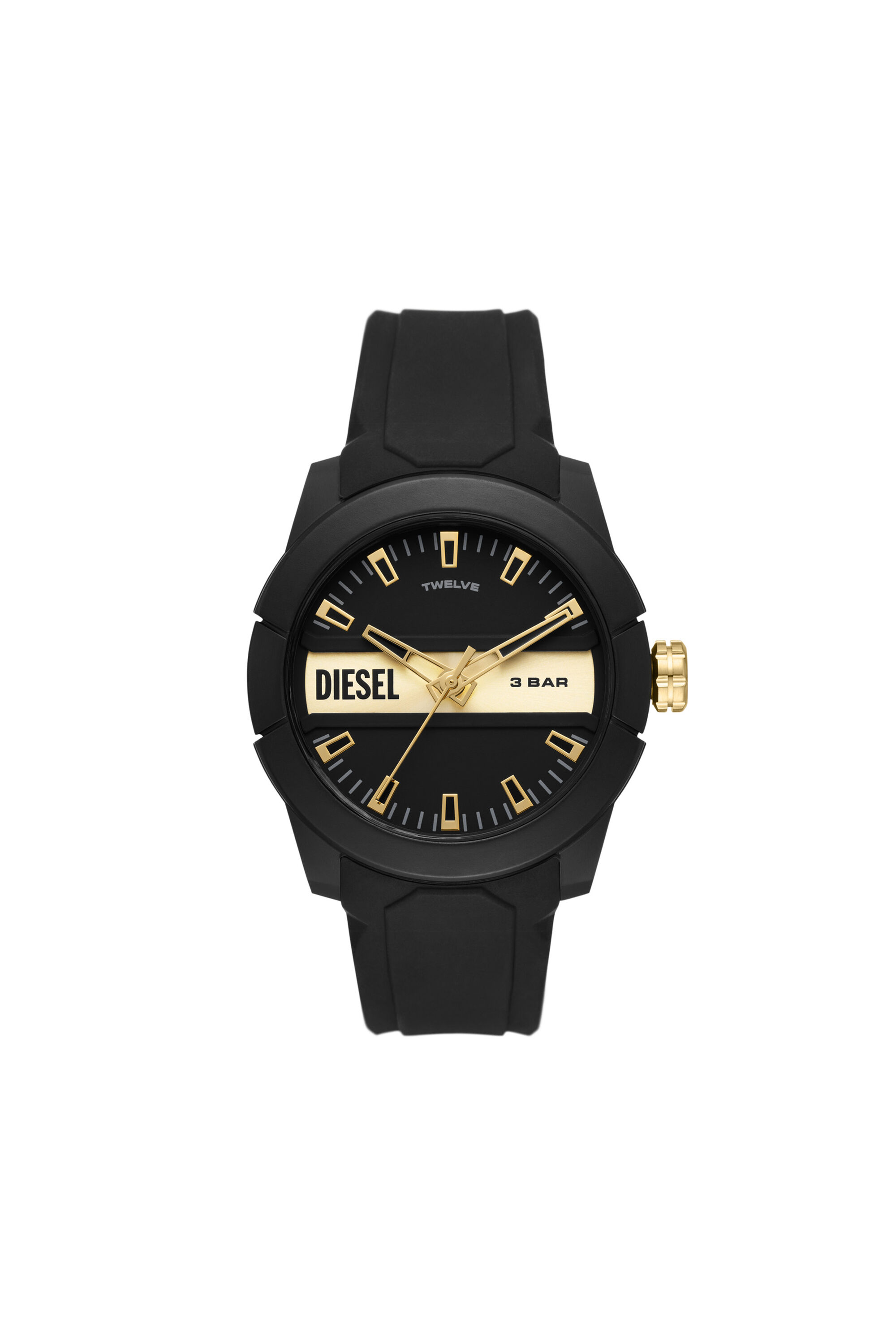DZ1997: Double Up Black Silicone Watch | Diesel