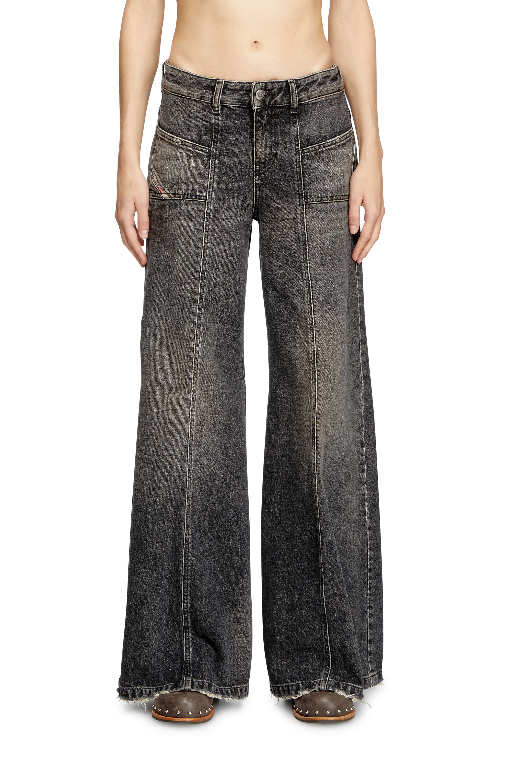 パンツ DIESEL Flare Jeans D-Akii Women's Flare Jeans | Black/Dark grey | Diesel D-Akii