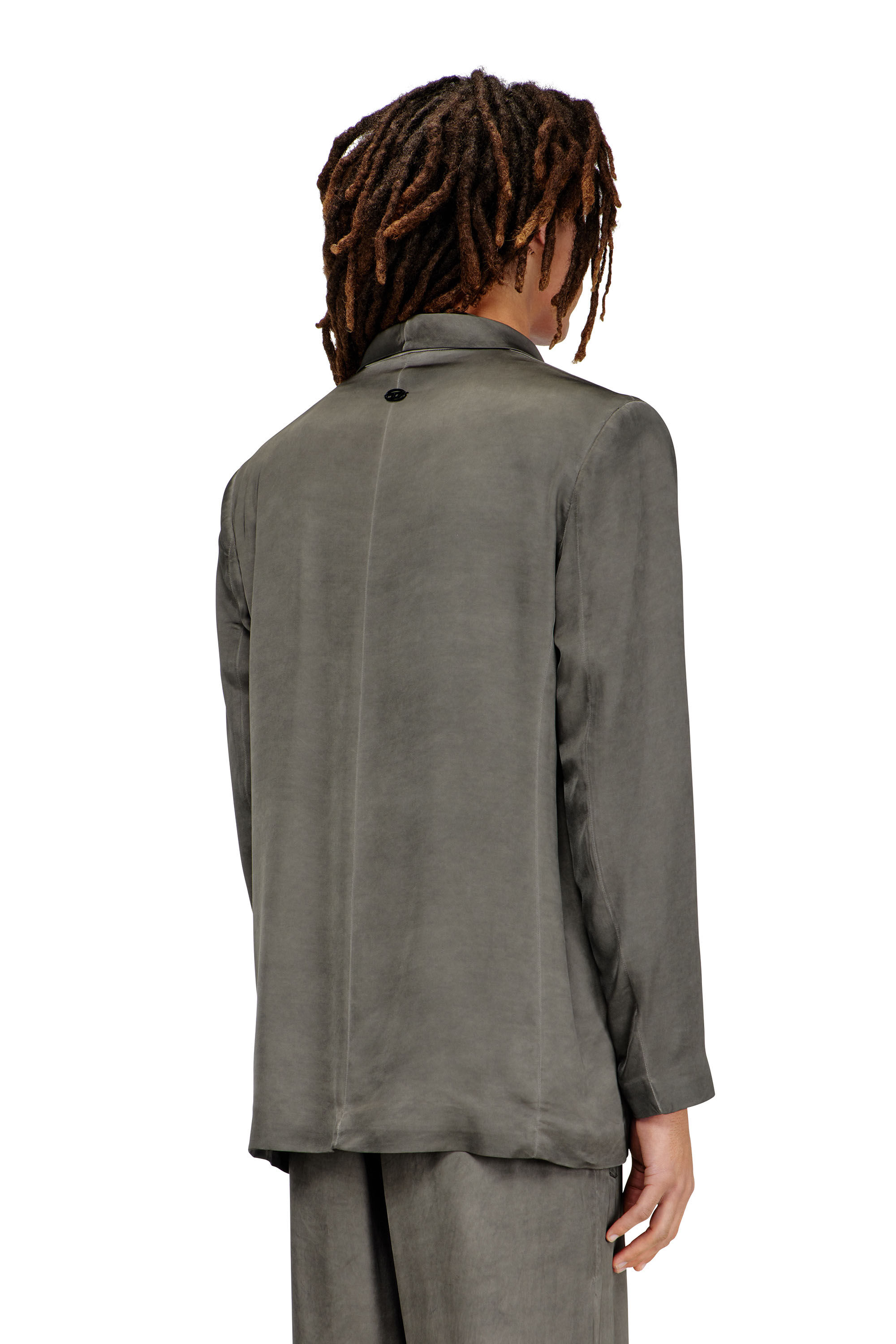 Diesel - J-ARMAN-ALBG, Man's Blazer in treated fluid viscose in Dark grey - 4