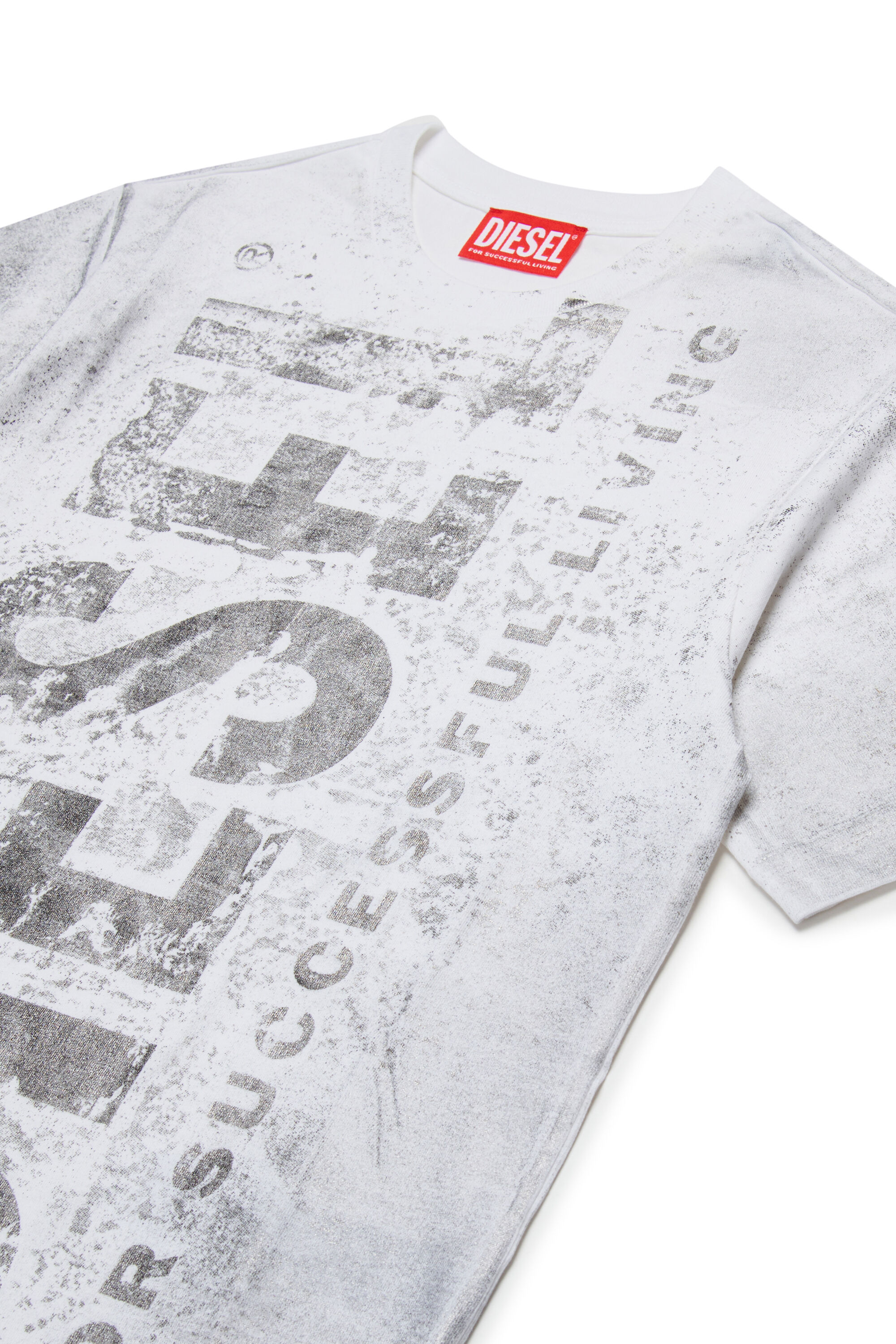 Diesel - TBOXTQ23 OVER, Man's Cotton t-shirt with logo print in White - 3