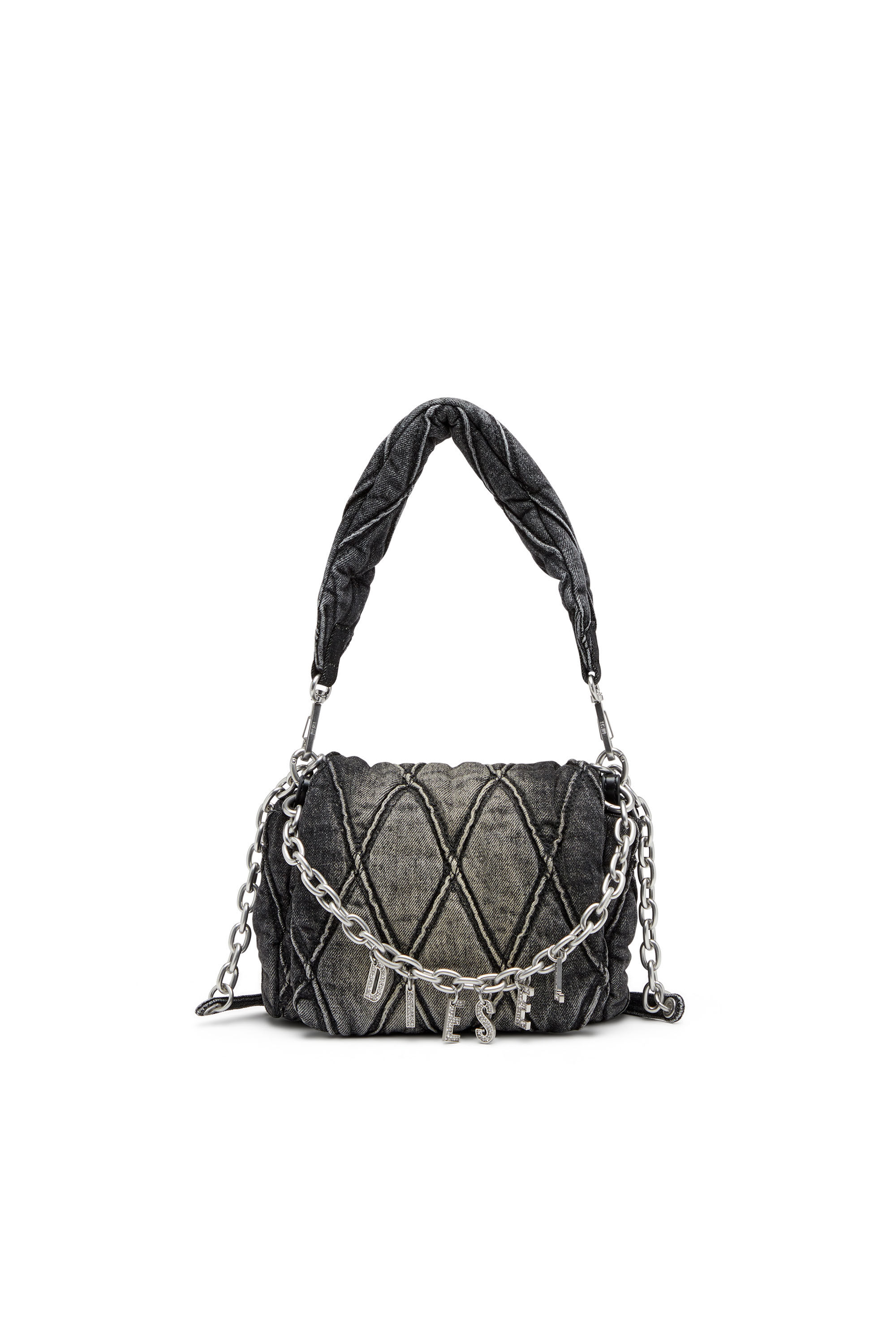 Women's Charm-D S-Small shoulder bag in quilted denim