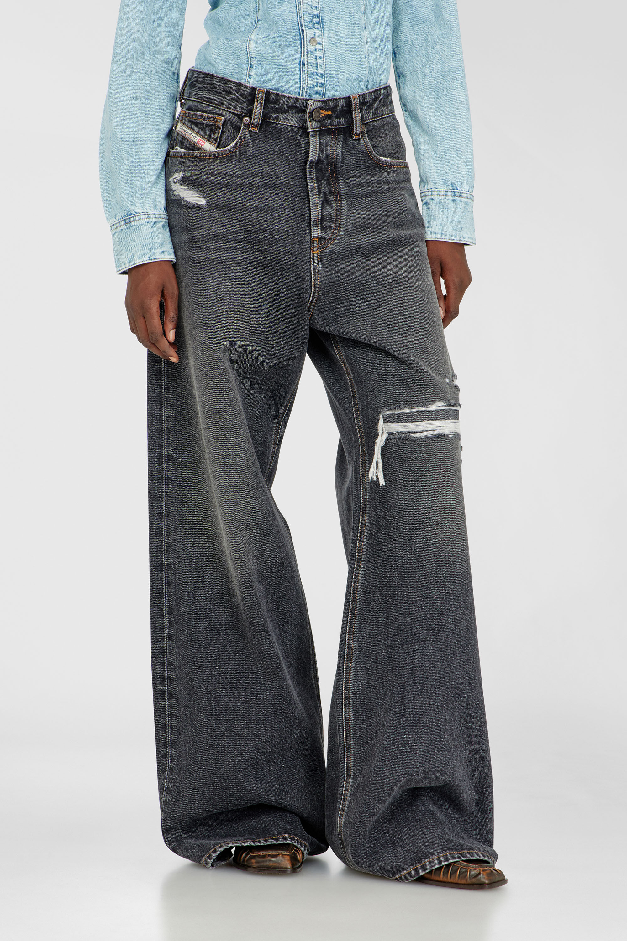 Diesel - Unisex's Relaxed Jeans 1996 D-Sire 007F6, Black/Dark grey - 4