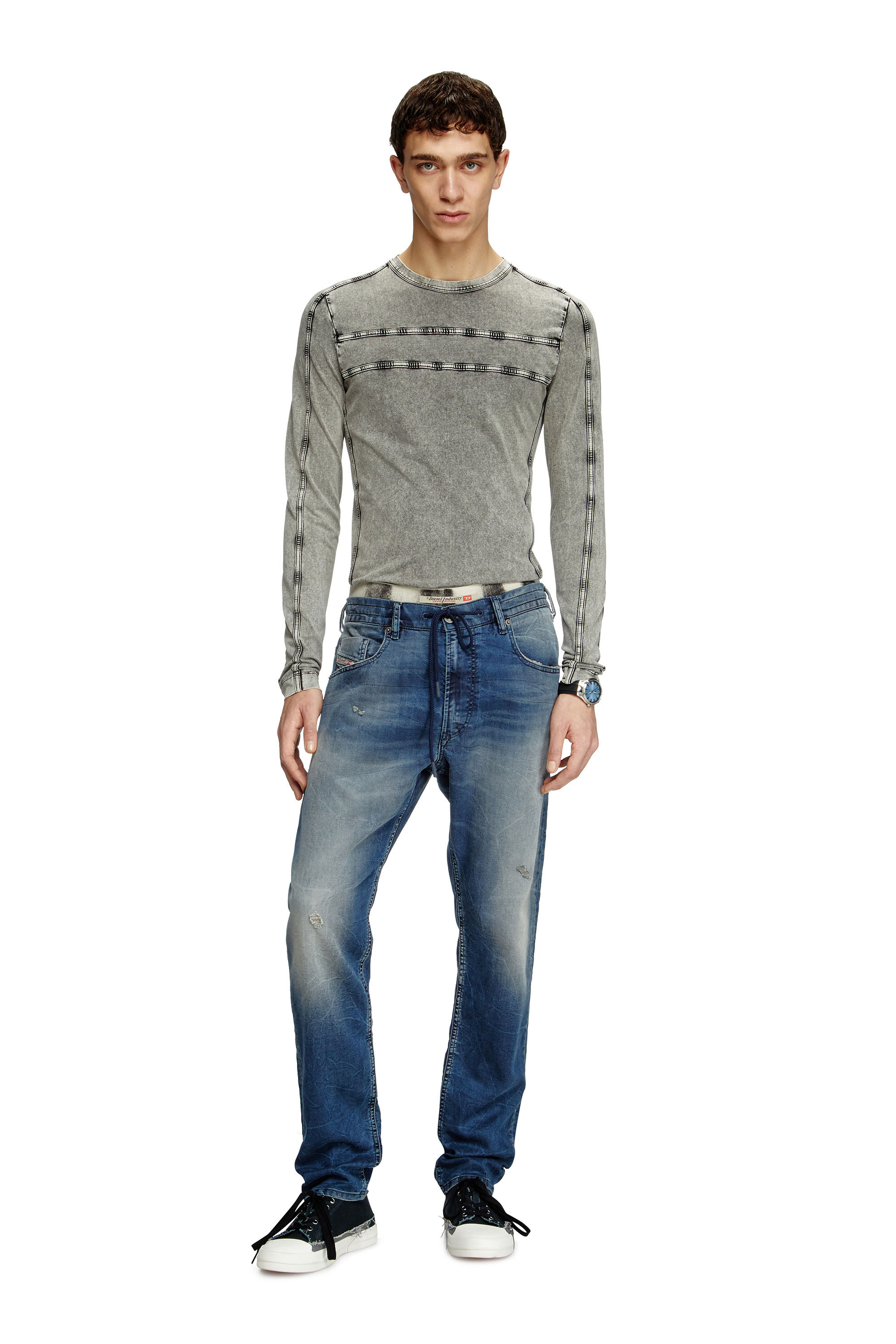 Diesel - Man's Regular 2030 D-Krooley Joggjeans® 068PI, Medium blue - 1