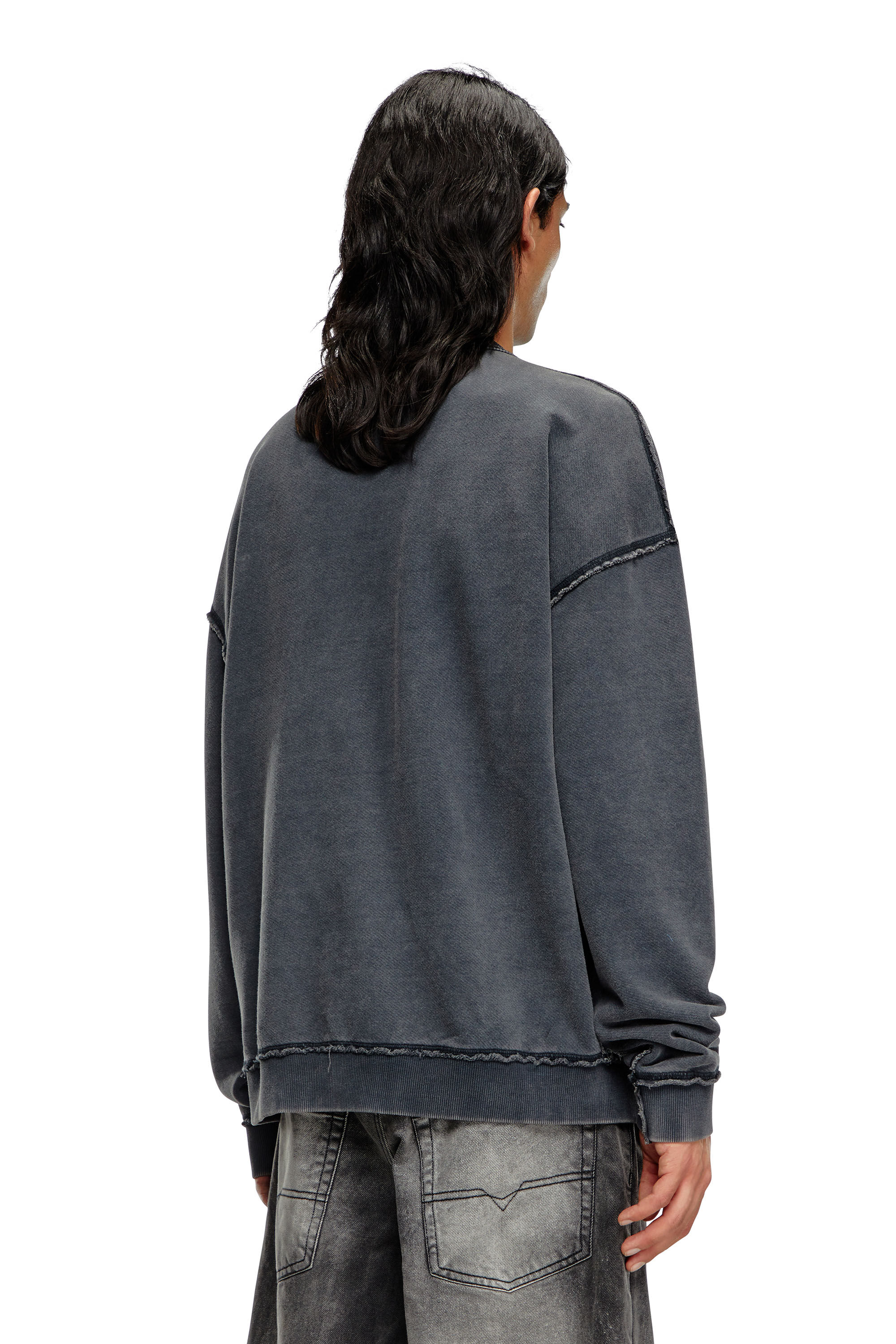 Men's Sweatshirt with logo embroidery | Black | Diesel