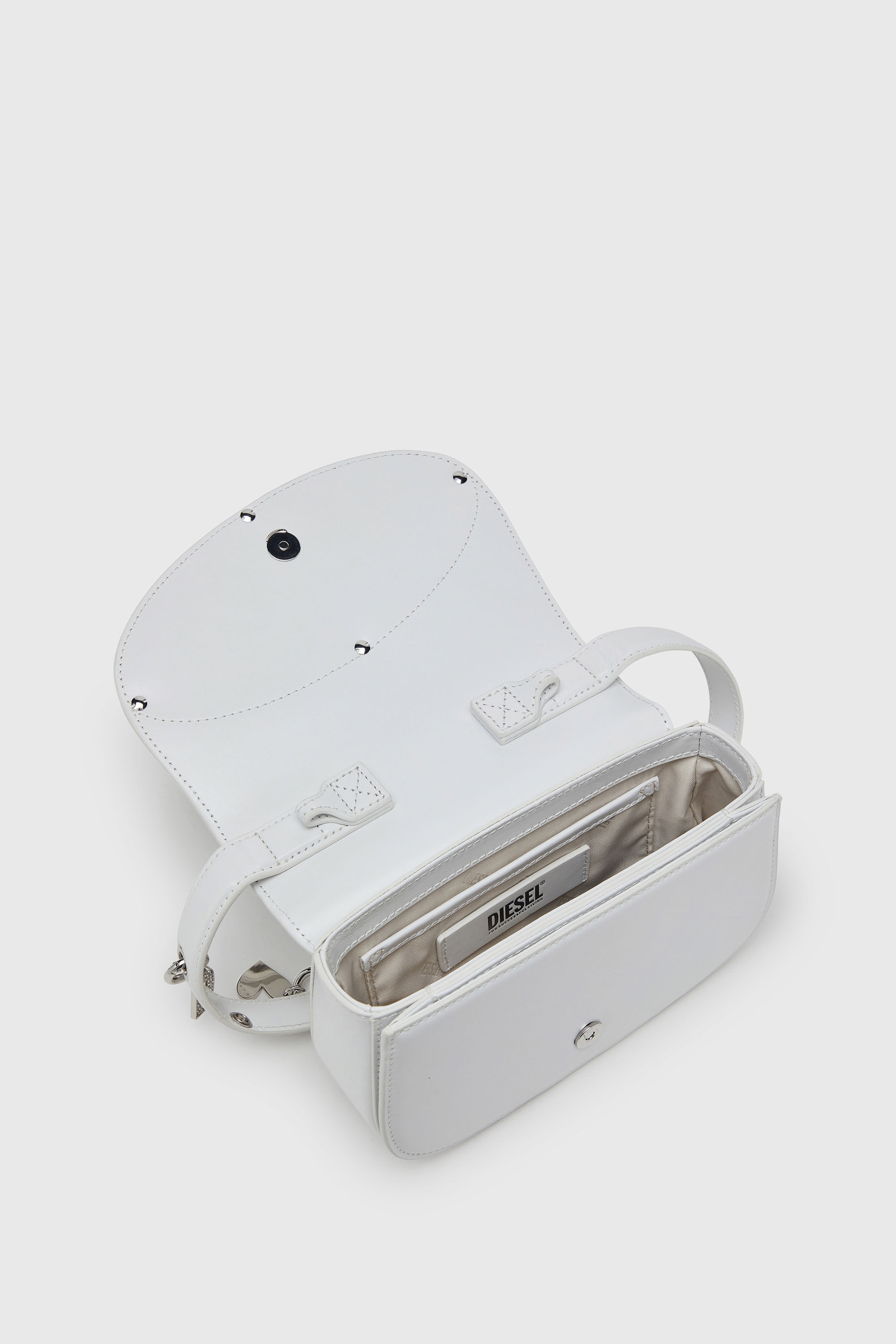 Diesel - 1DR, Woman's 1DR -Iconic shoulder bag in leather with handle charms in White - 3