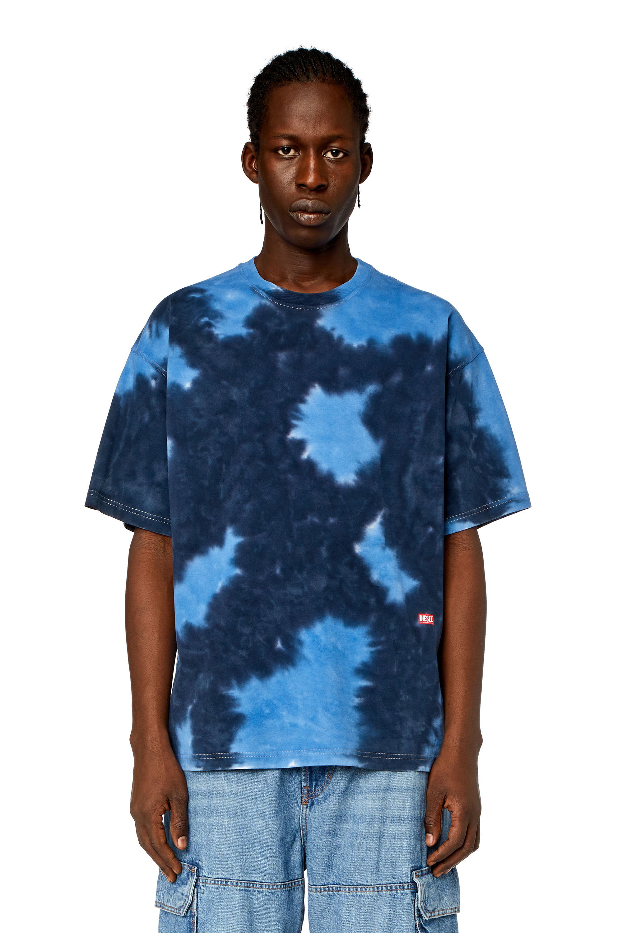 Diesel - T-BOXT-N15, Man T-shirt in tie-dye jersey in Blue - Image 1