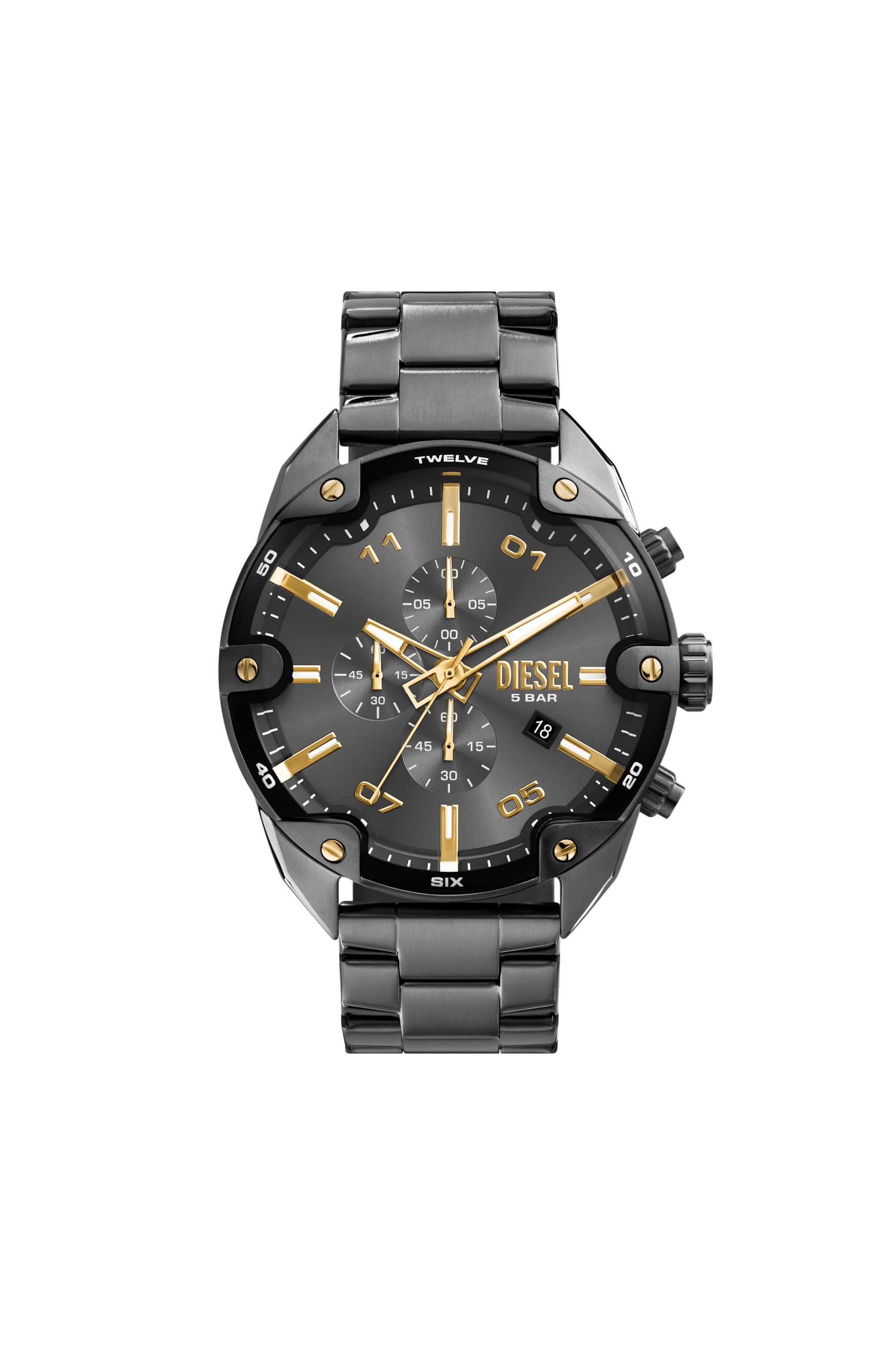 Men's Spiked Two-Tone Stainless Steel Watch | Grey | Diesel