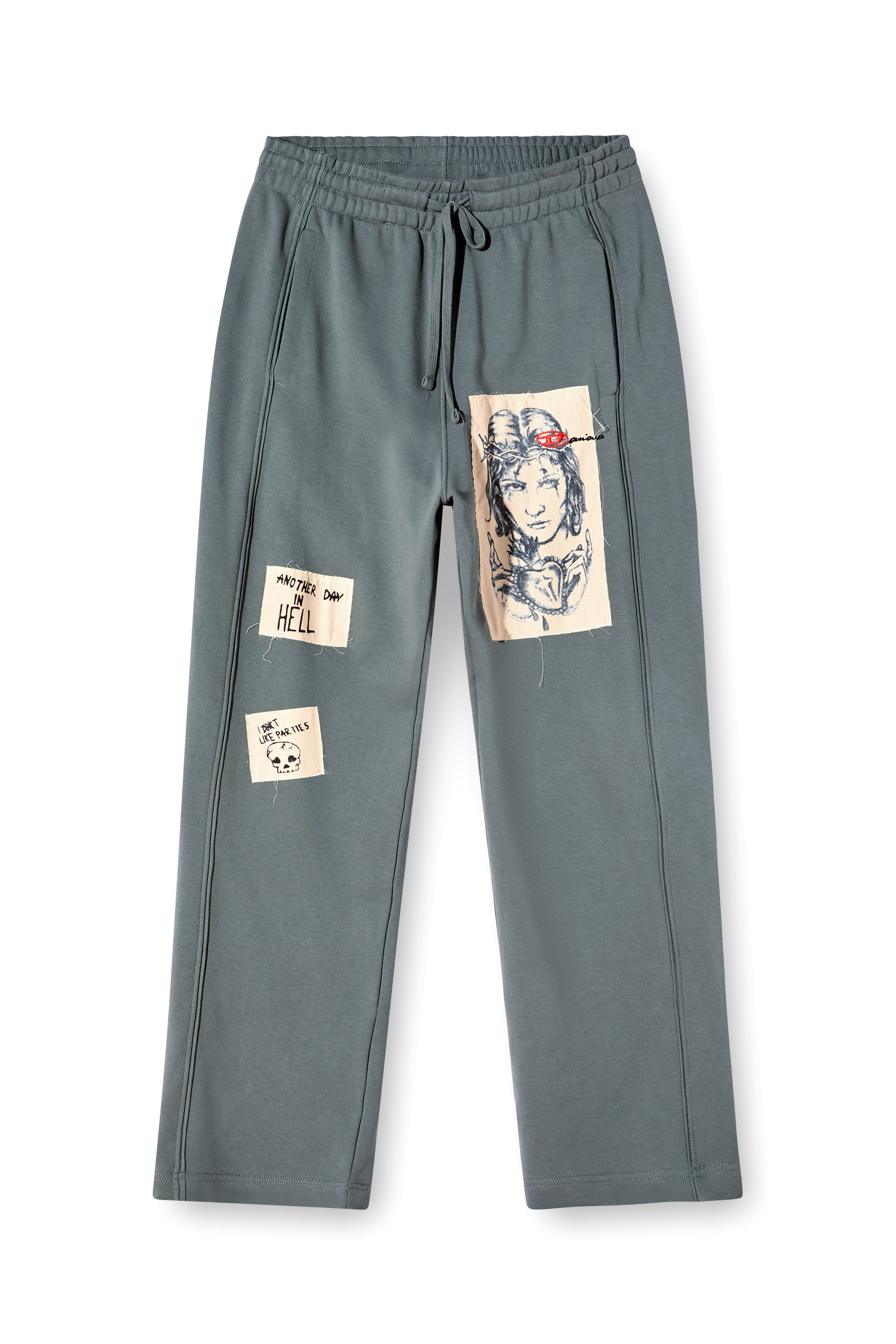 Diesel - P-MARTYANS-DD, Unisex's Track pants with tattoo patches in Grey - 2