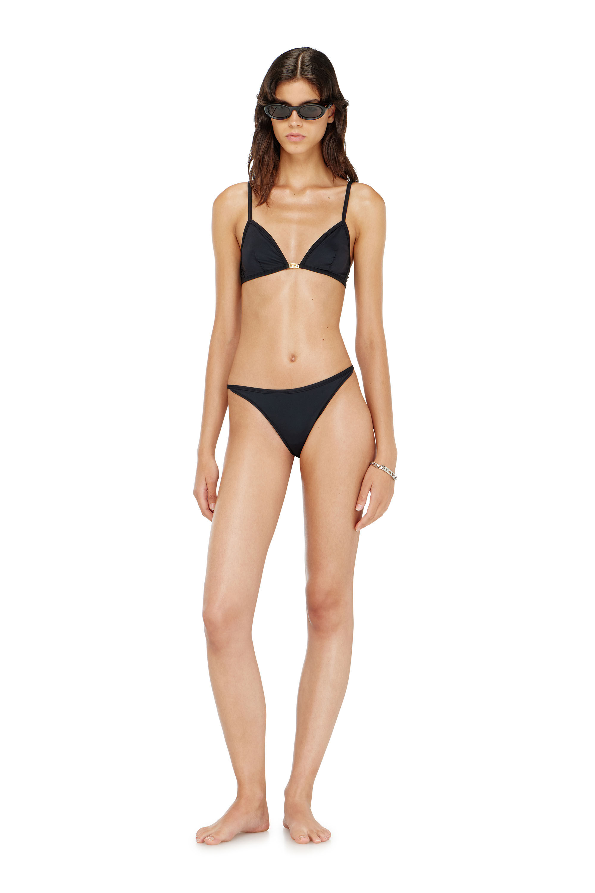 Diesel - ADRIENNE-UTLT, Woman's Nylon thong with metal Oval D detail in null - 1