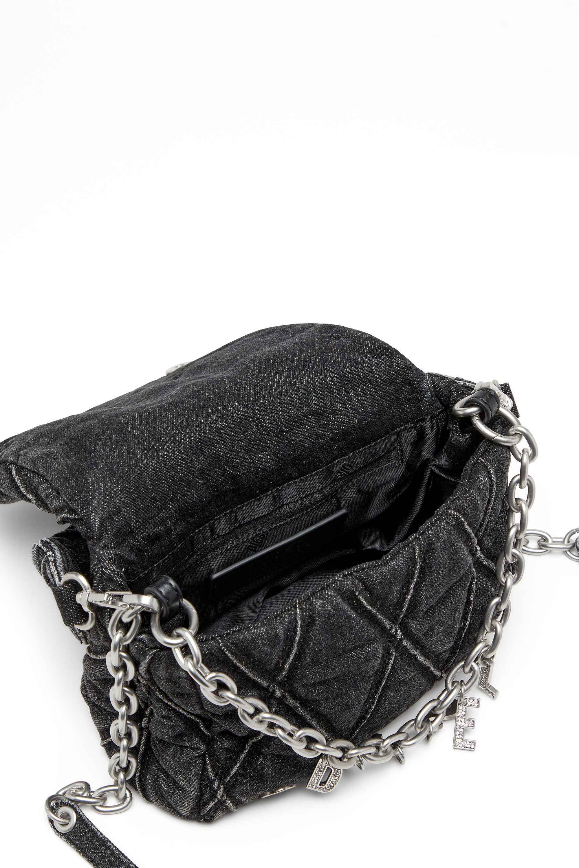 Women's Charm-D S-Small shoulder bag in quilted denim