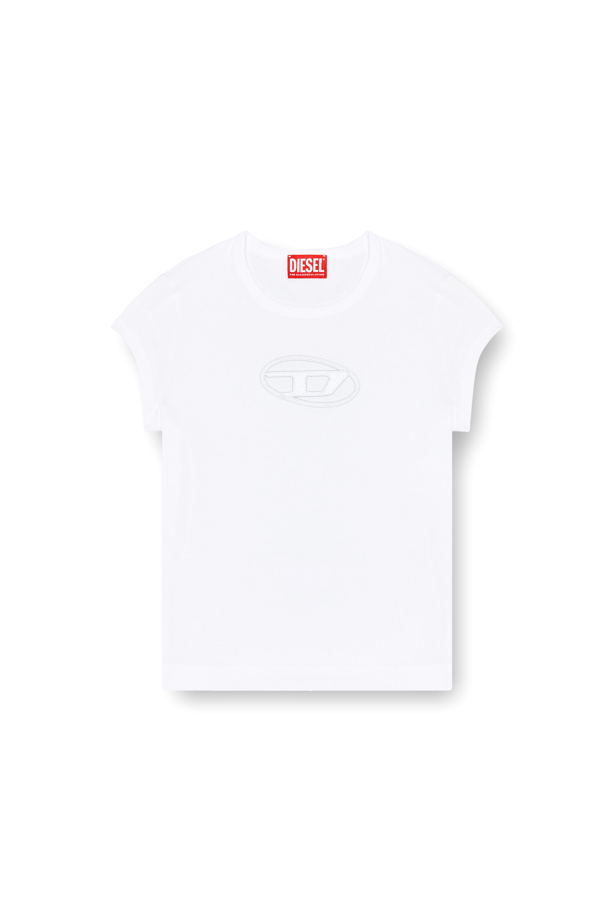 関税込【DIESEL】Just Slits N6 short sleeve T-shirt★White Men's Long-sleeve T-shirt with D patch | White | Diesel