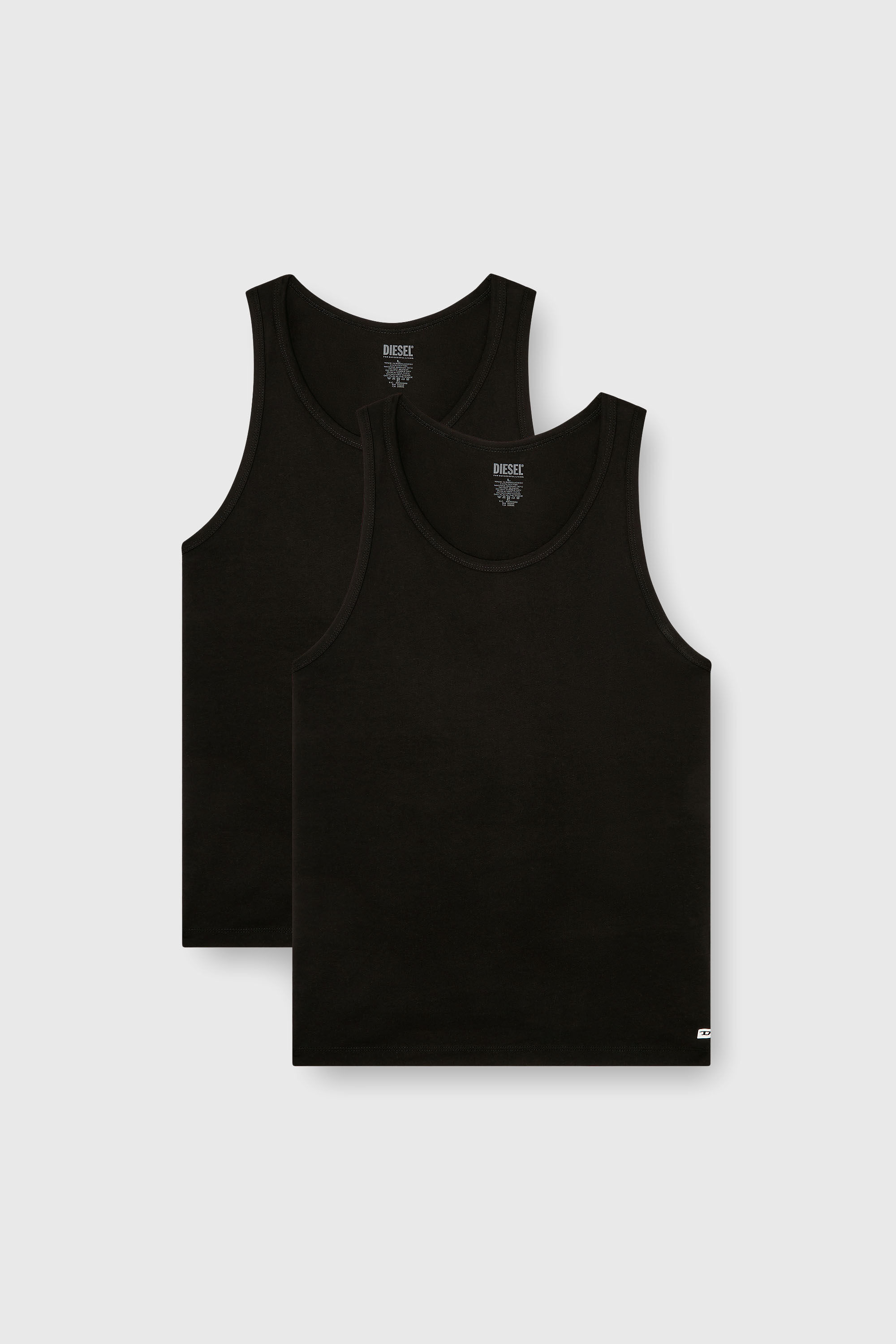 Diesel - WALTY-D-BOX-2PACK, Man's Two pack cotton tank vest in Black - 2