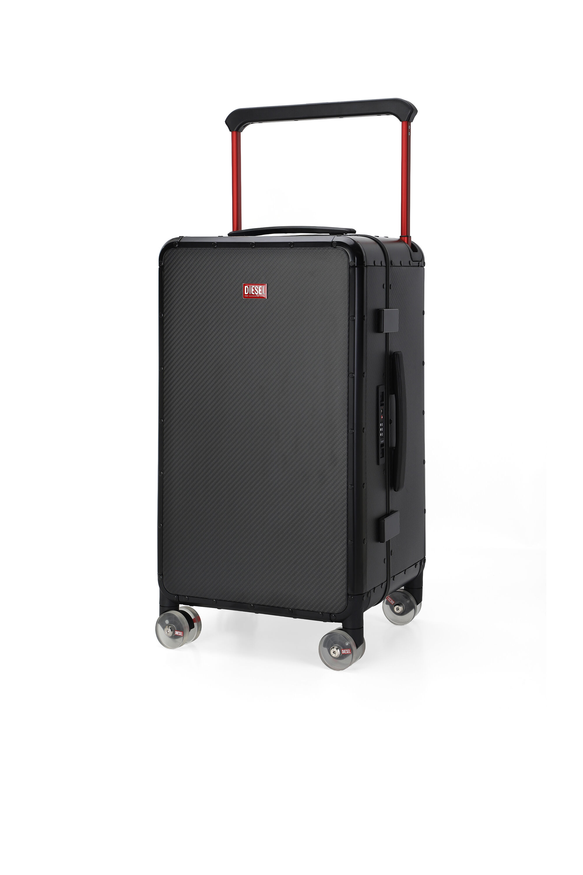 Diesel - DSL CARBON FIBER TROLLEY-BLACK- DSL001, Unisex's Carbon fiber suitcase size M in Black - 5