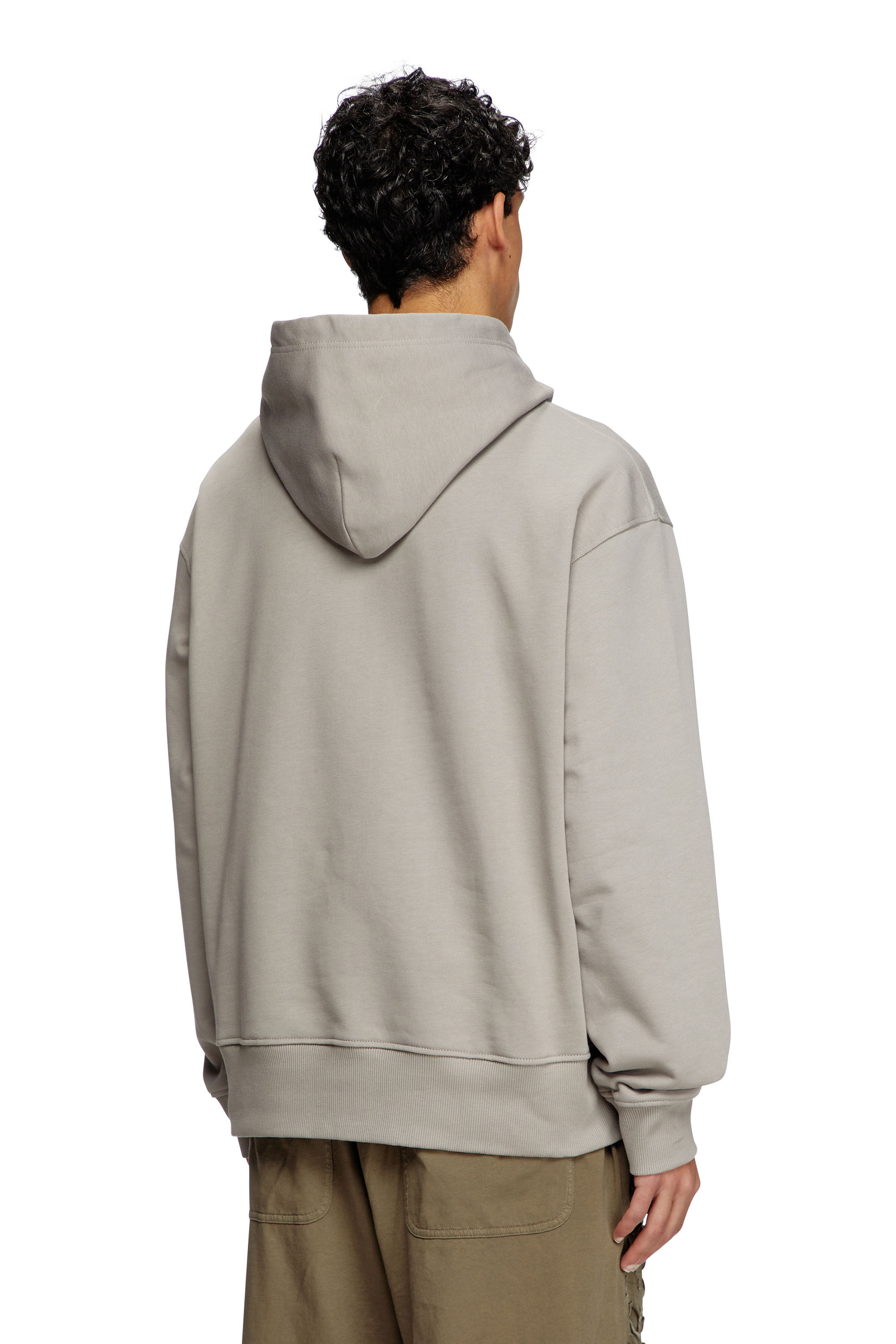 Diesel - S-MACS-HOOD-OD, Man's Hoodie with metallic logo in Grey - 4