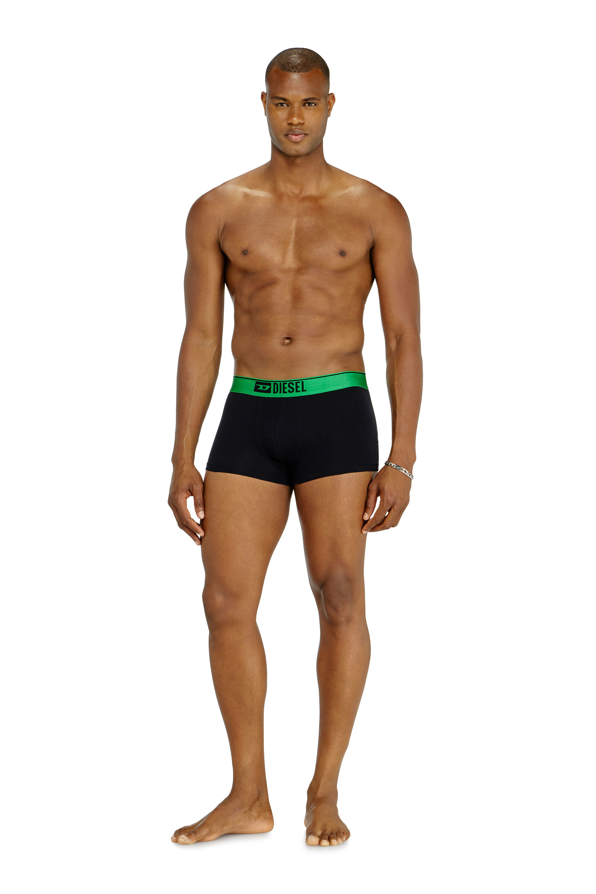 Diesel - DAMIEN-GFT-3PACK, Man's Three-pack boxer briefs with metallic waistband in Black - 1