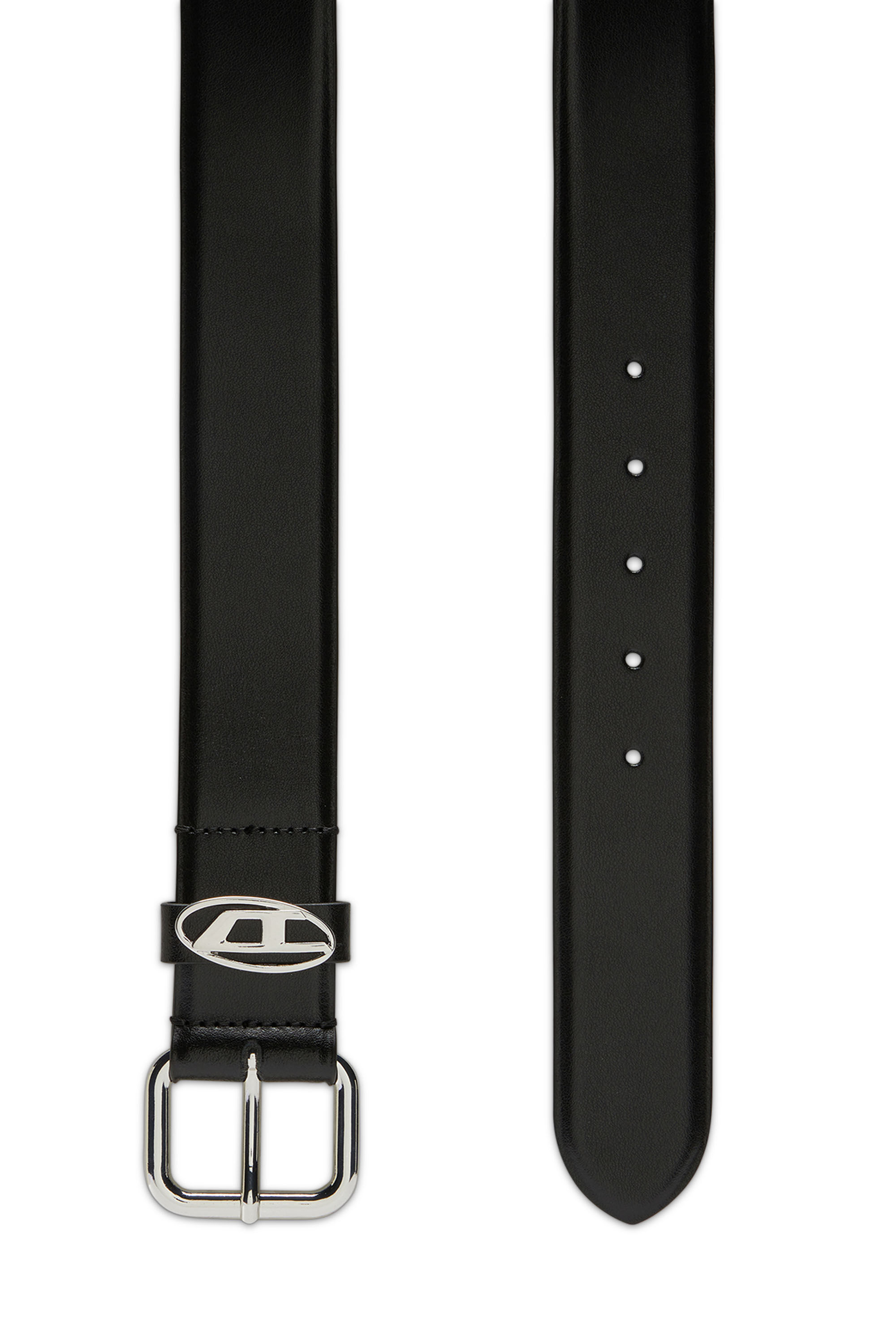 Women's 3.9cm logo-plaque embellished leather belt | Black
