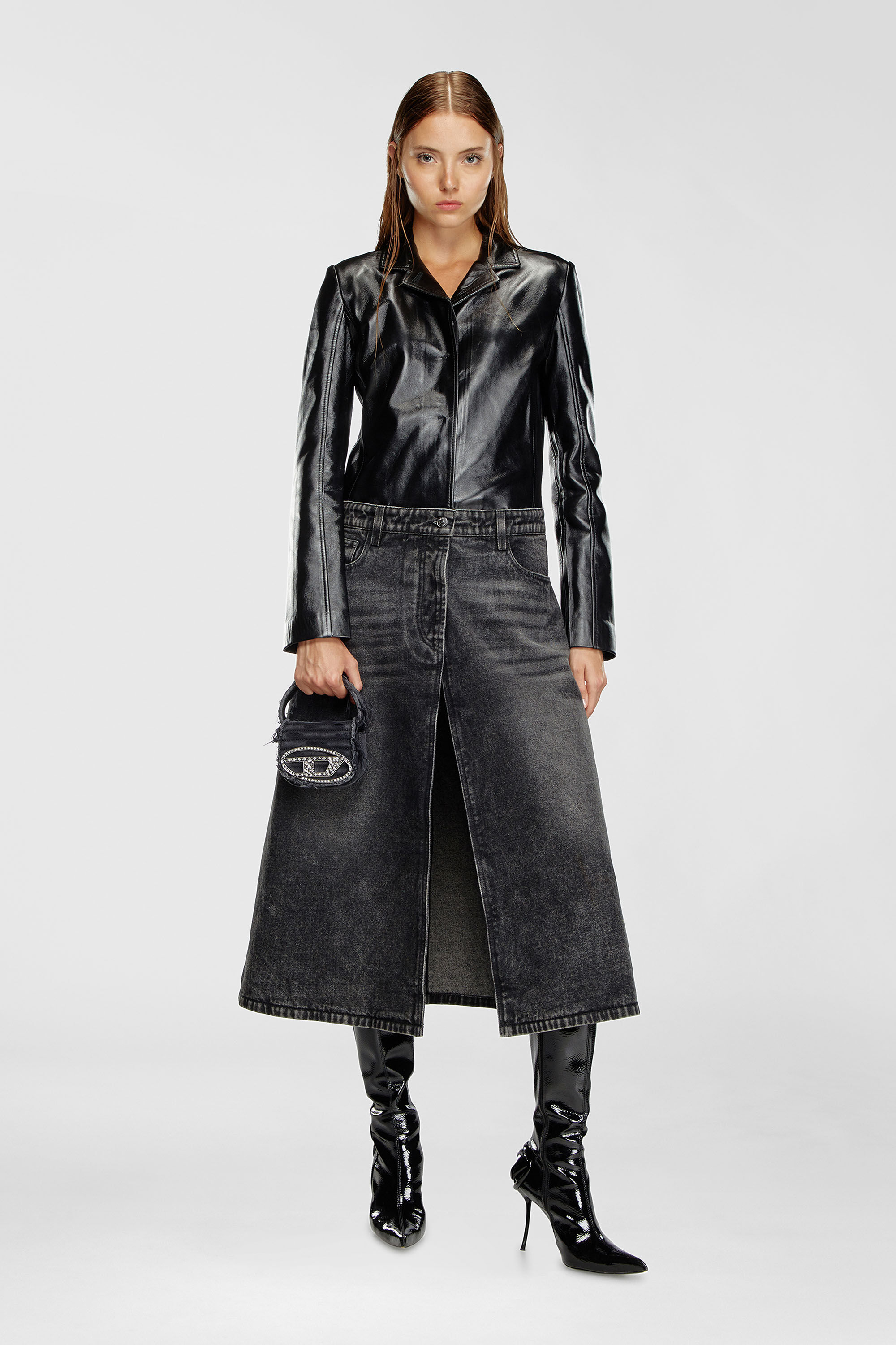 Diesel - 1DR XS, Woman's 1DR XS-Iconic mini bag in canvas and leather in Black - 1