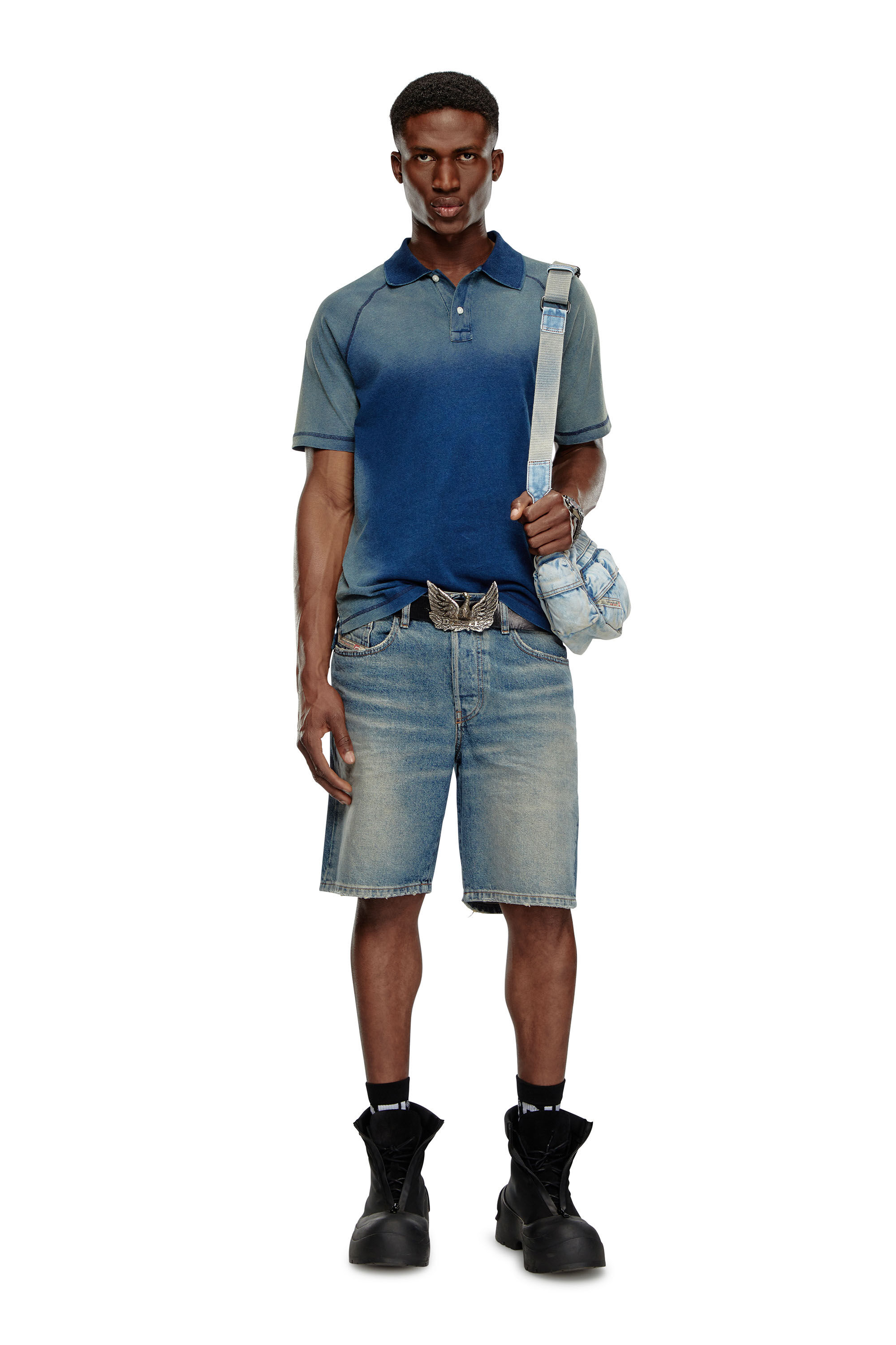 Diesel - REGULAR-SHORT, Man's Denim shorts in Medium blue - 1