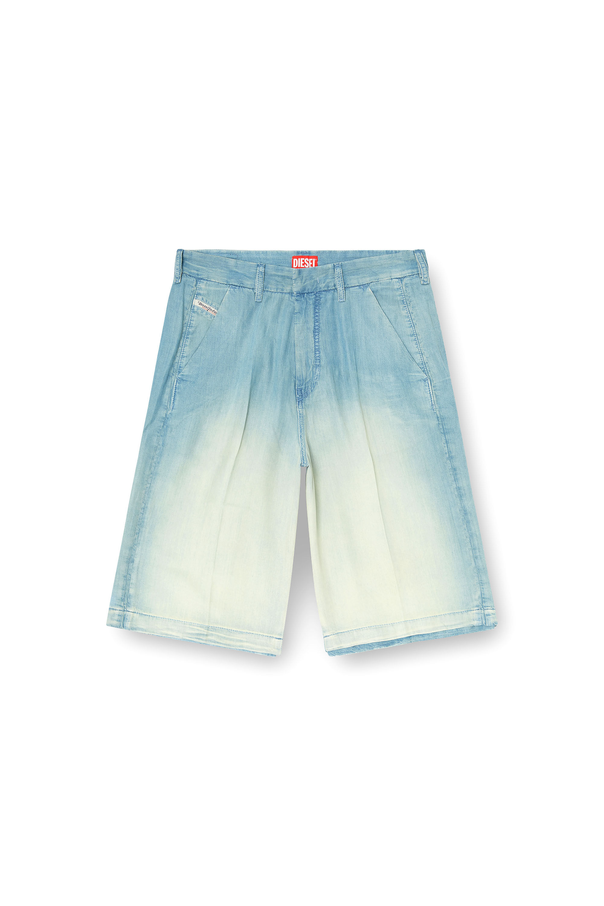 Diesel - D-TYLOR-SHORT-S, Man's Shorts in fluid overdyed denim in null - 2