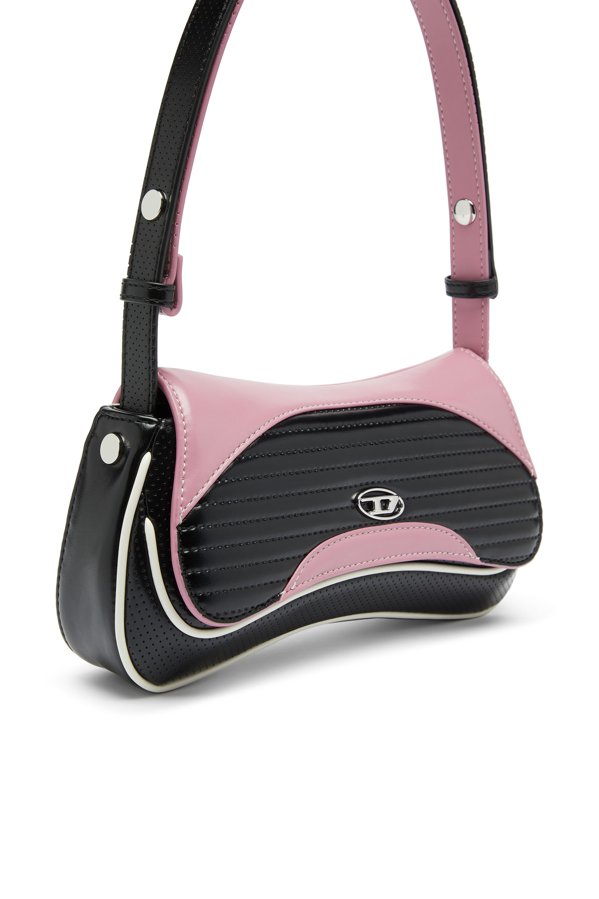 Diesel - PLAY CLUTCH, Woman's Play - Clutch with colour-block design in Black/Pink - 5