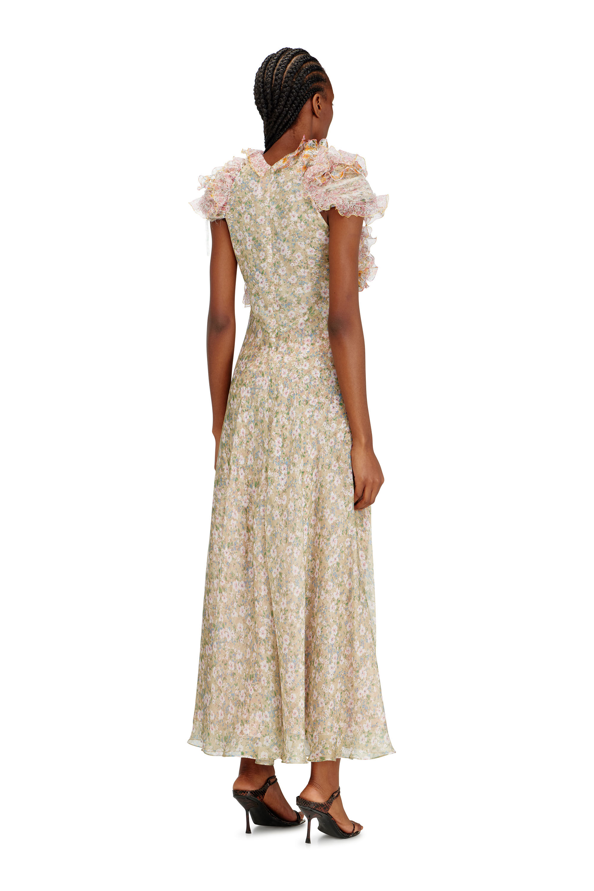 Diesel - D-FIBY, Woman's Silk dress with floral print in Multicolor - 4