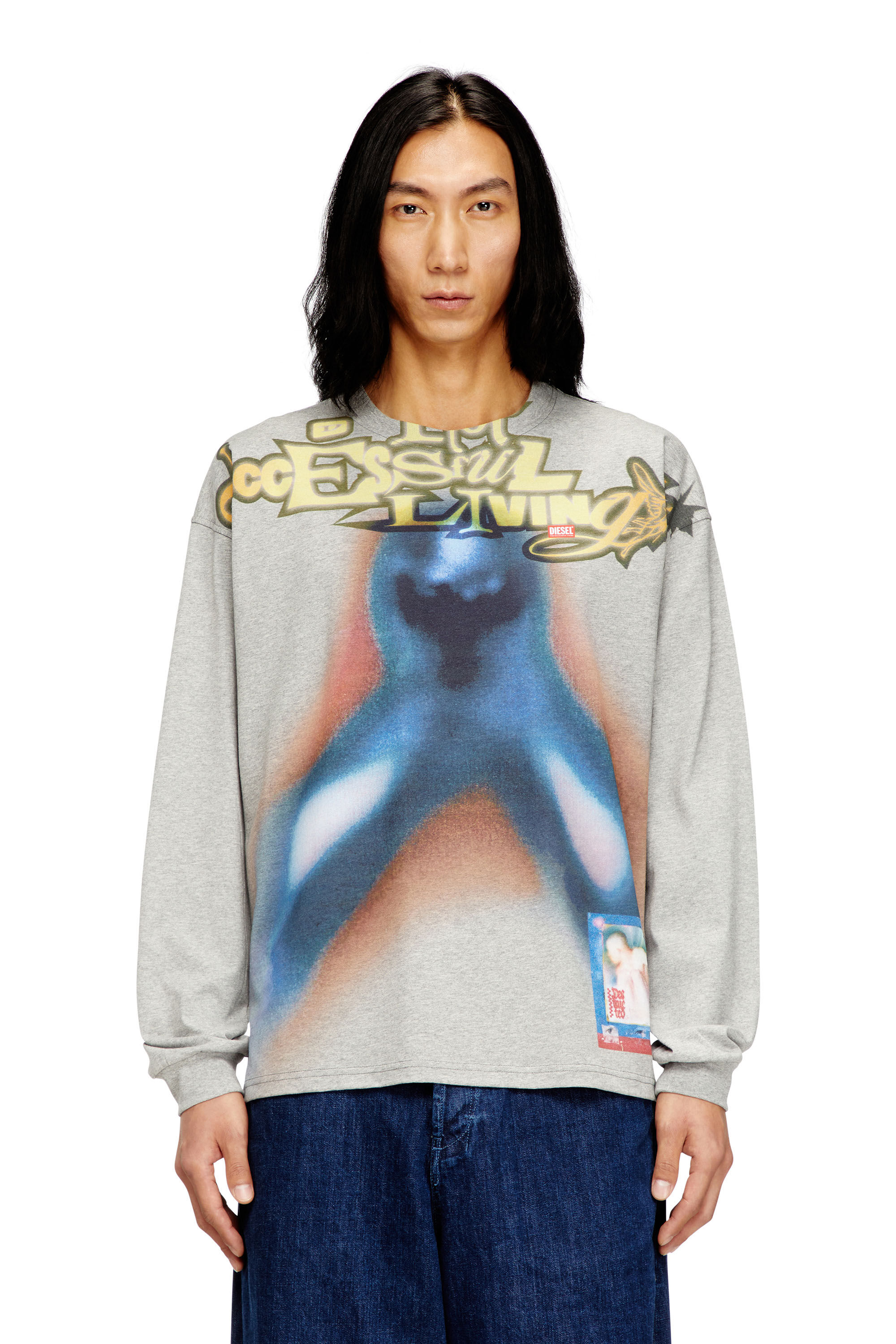 Diesel - T-BOXT-LS-V1, Man's Cotton T-shirt with digital print in Multicolor - 2