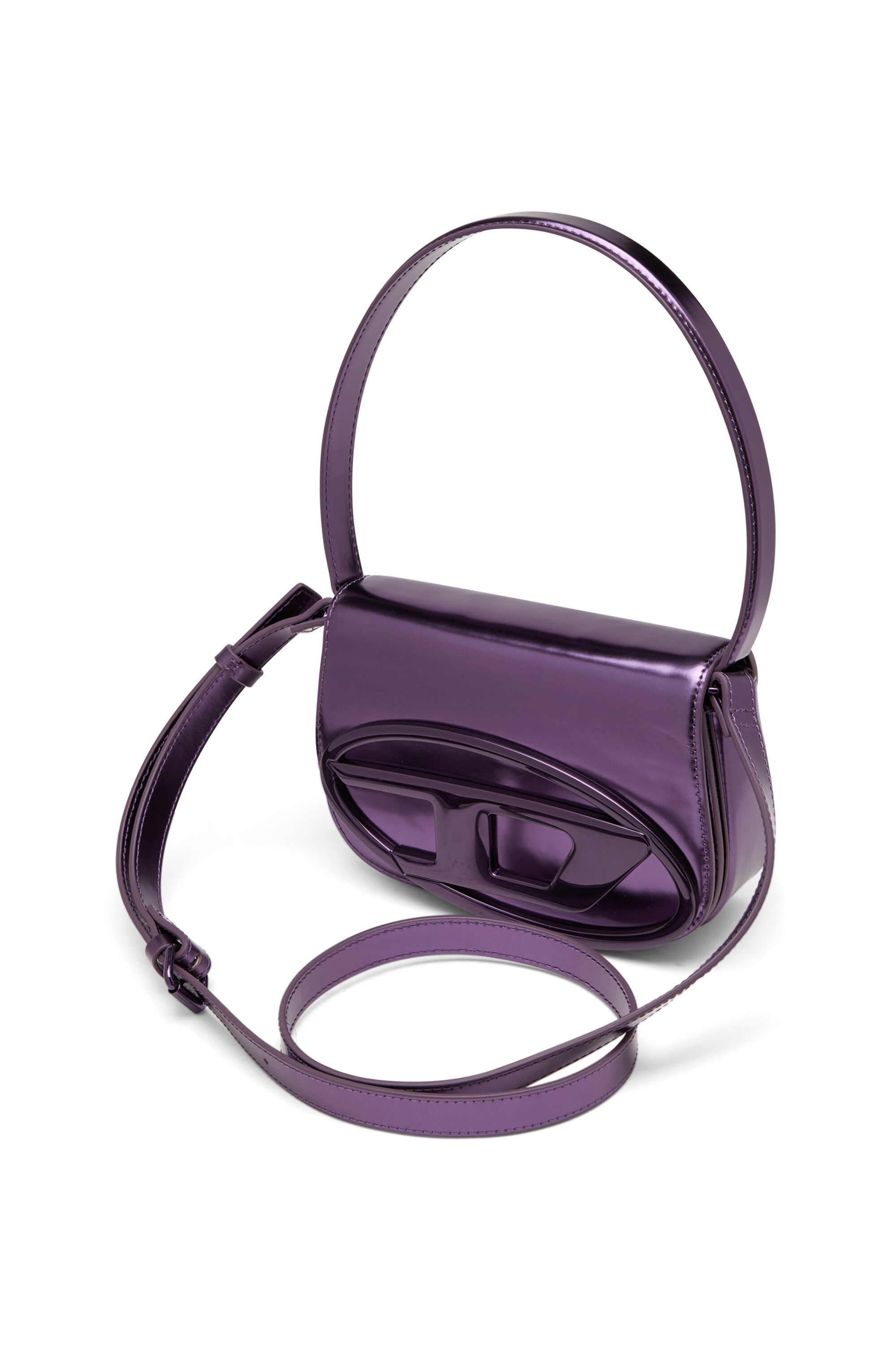 Diesel - 1DR, Woman's 1DR-Iconic shoulder bag in mirrored leather in Dark Violet - 2