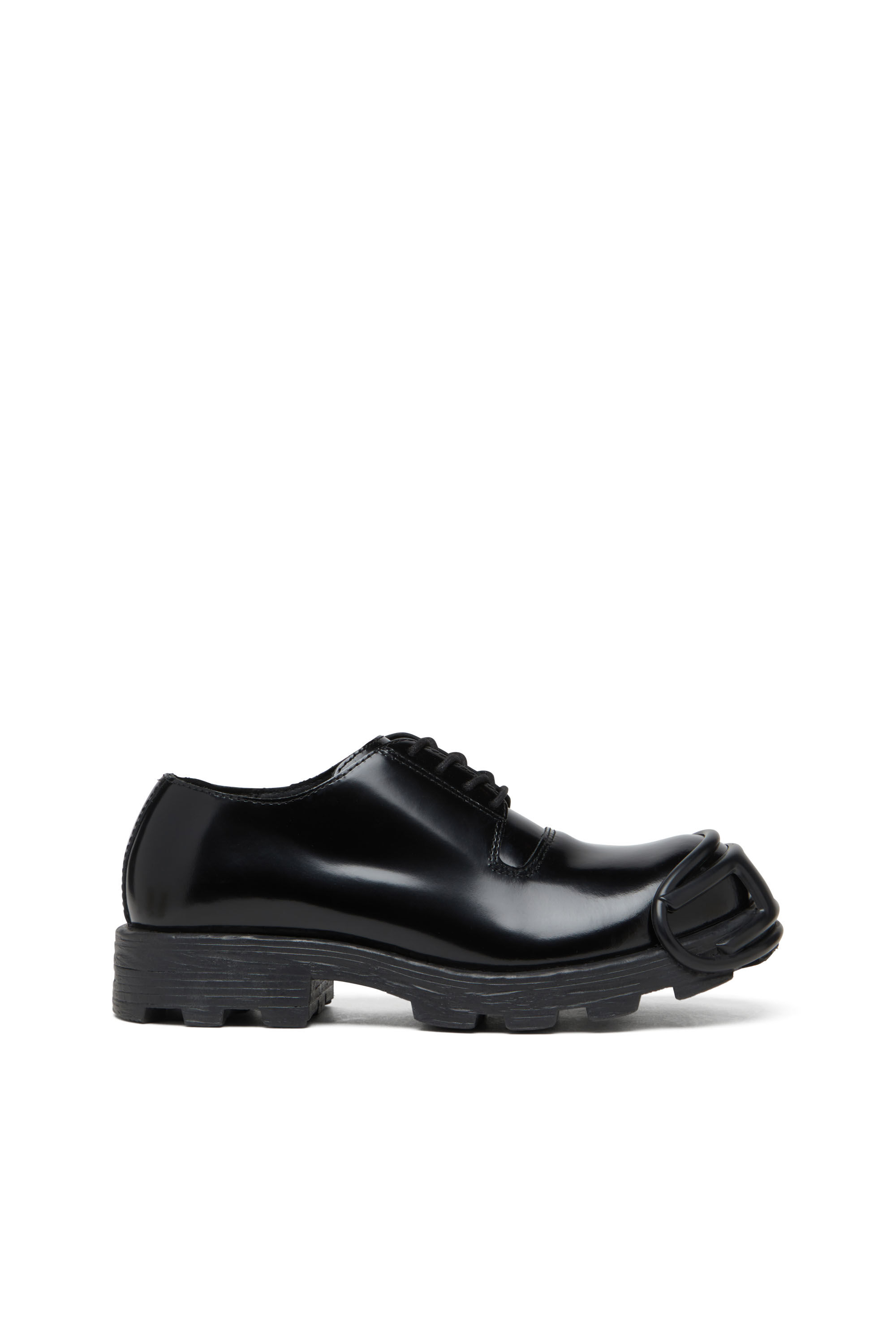 Men's D-Hammer-Leather lace-up shoes with oval D toe cap | Black