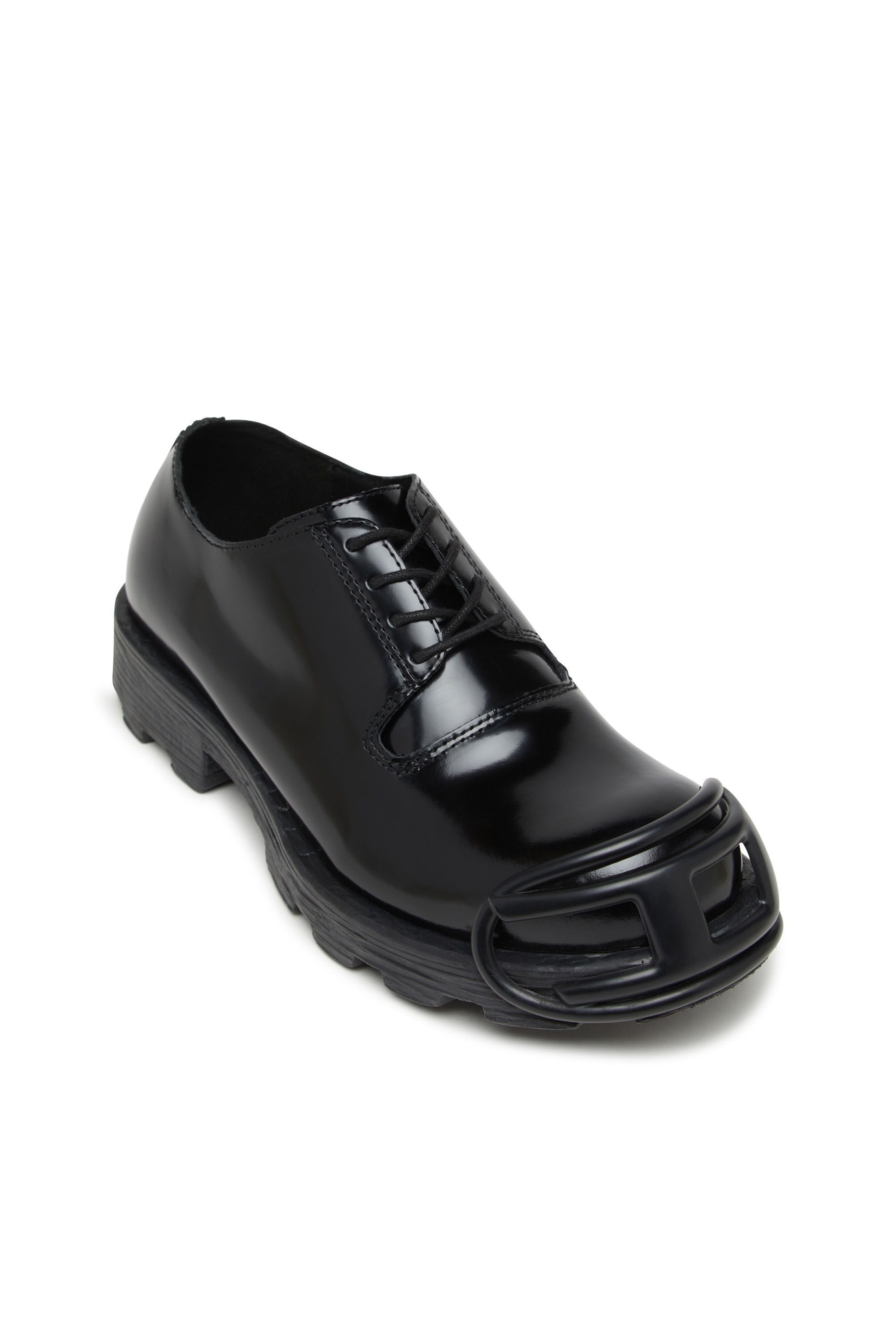 Men's D-Hammer-Leather lace-up shoes with oval D toe cap | Black