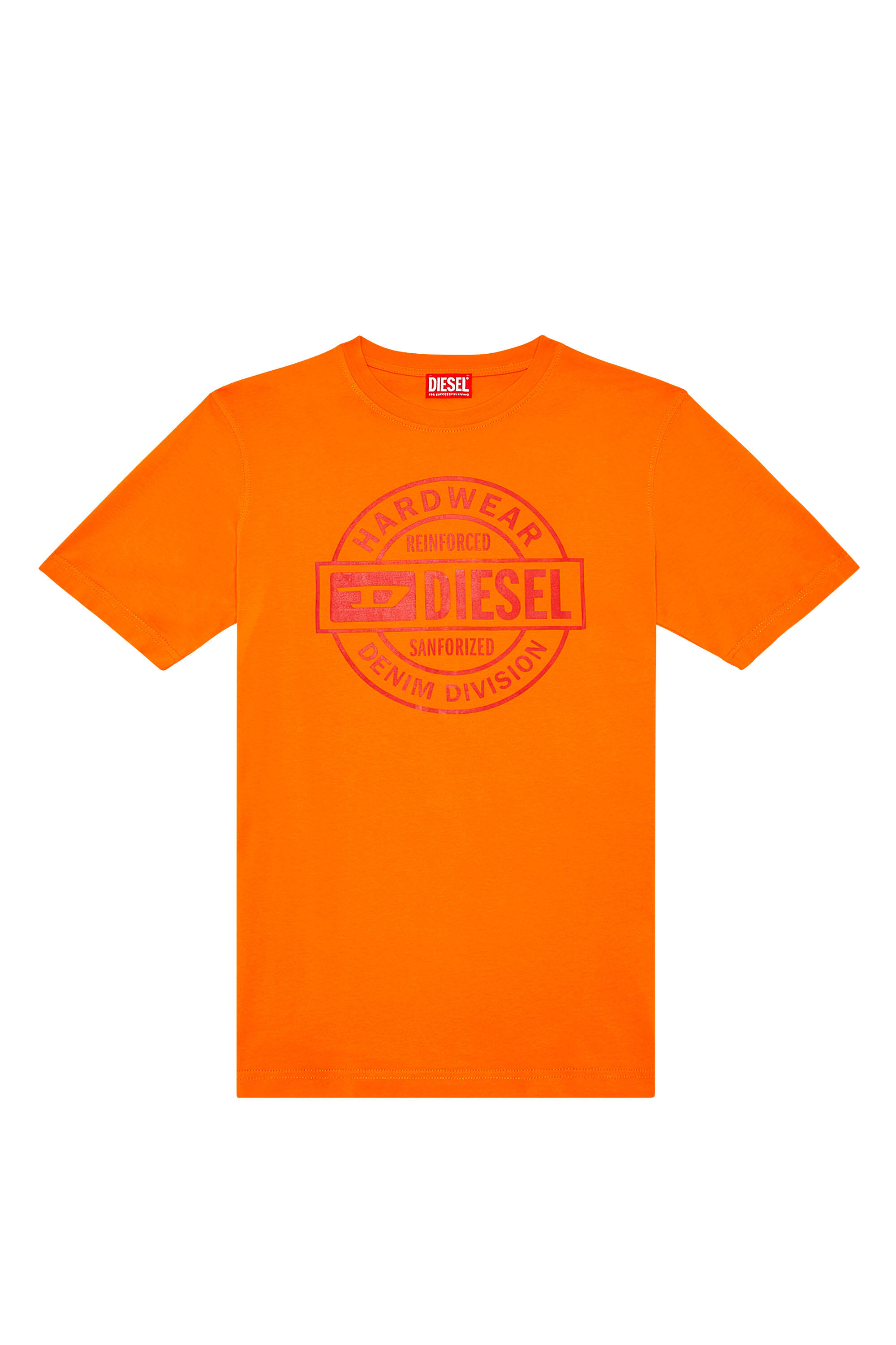 Diesel - T-JUST-L21, Man's T-shirt with Diesel Hardwear print in Orange - 2