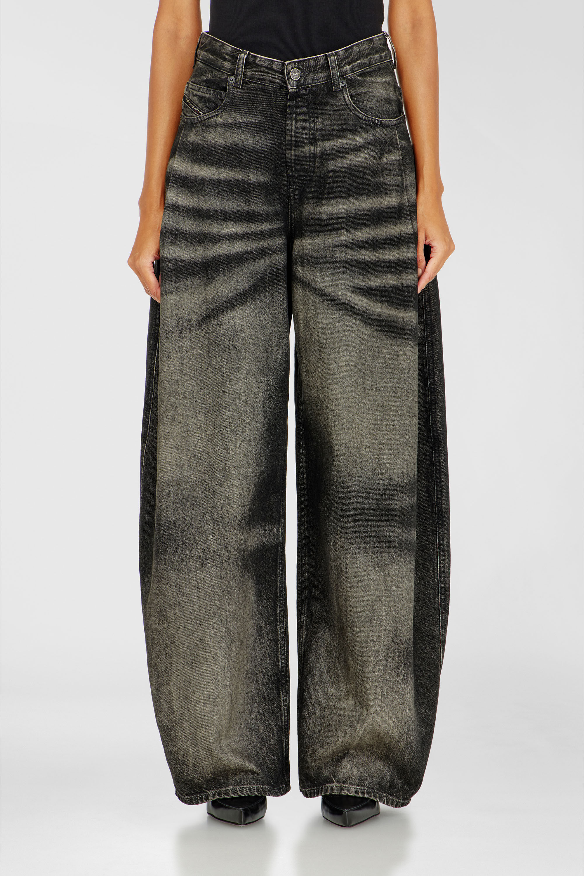 Diesel - Woman's Relaxed Jeans 1987 D-Khelz 09R33, Black/Dark grey - 4