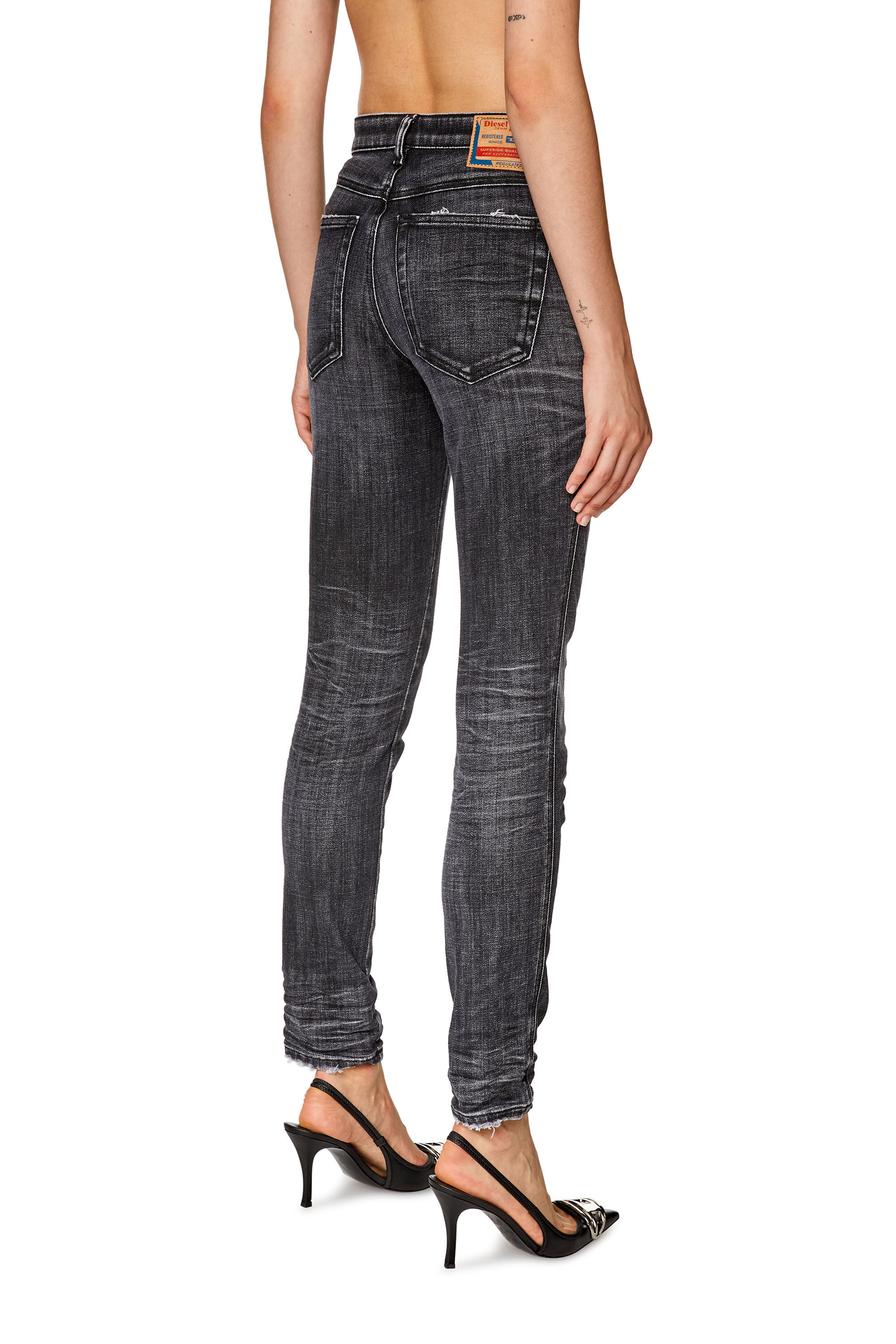 Diesel - Skinny Jeans 2015 Babhila 09G50, Black/Dark grey - Image 4