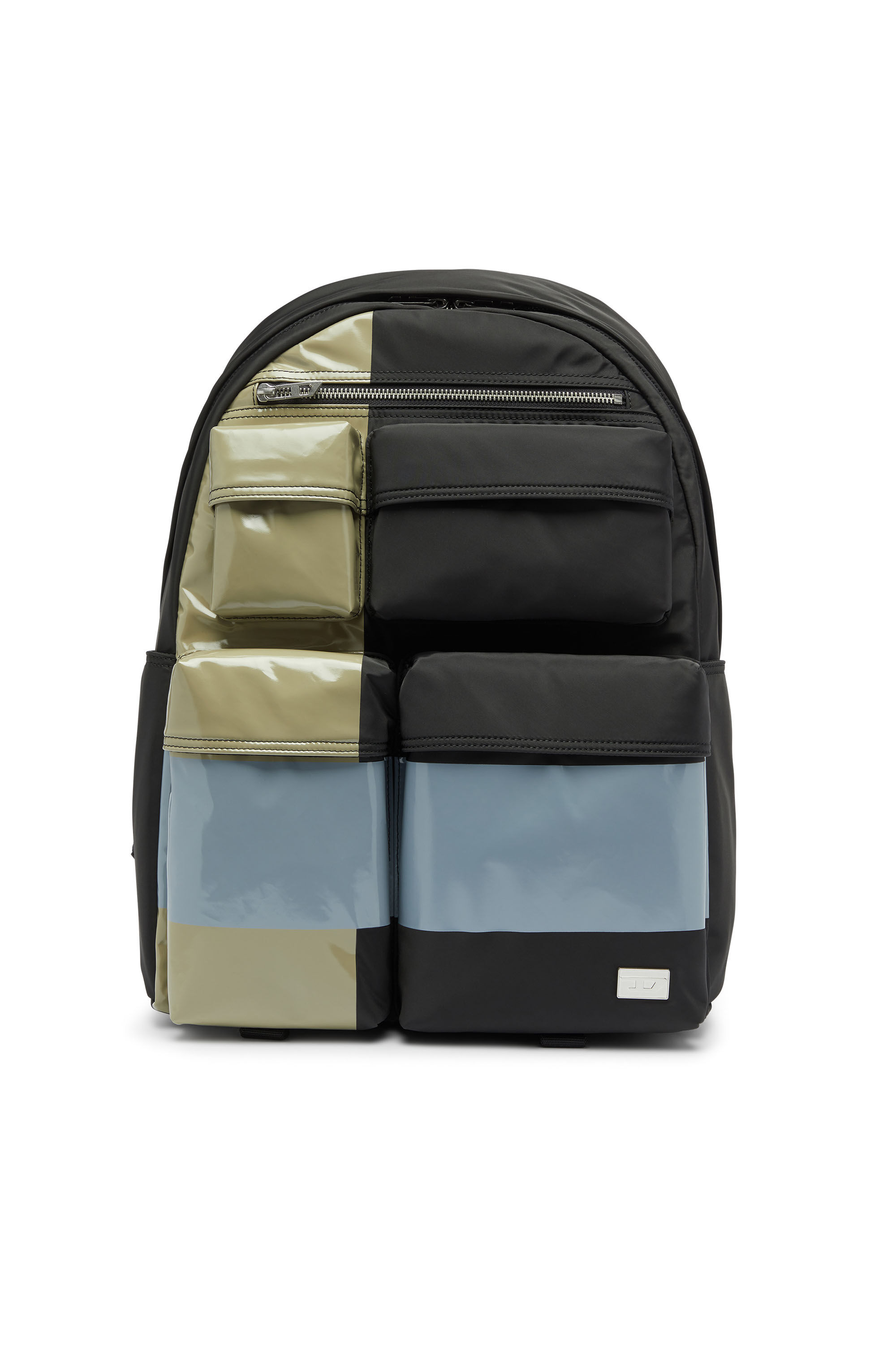 Diesel - MULTI-PKTS BACKPACK X, Unisex's Multi-Pkts - Color-block backpack with multiple pockets in Black/Green - 1