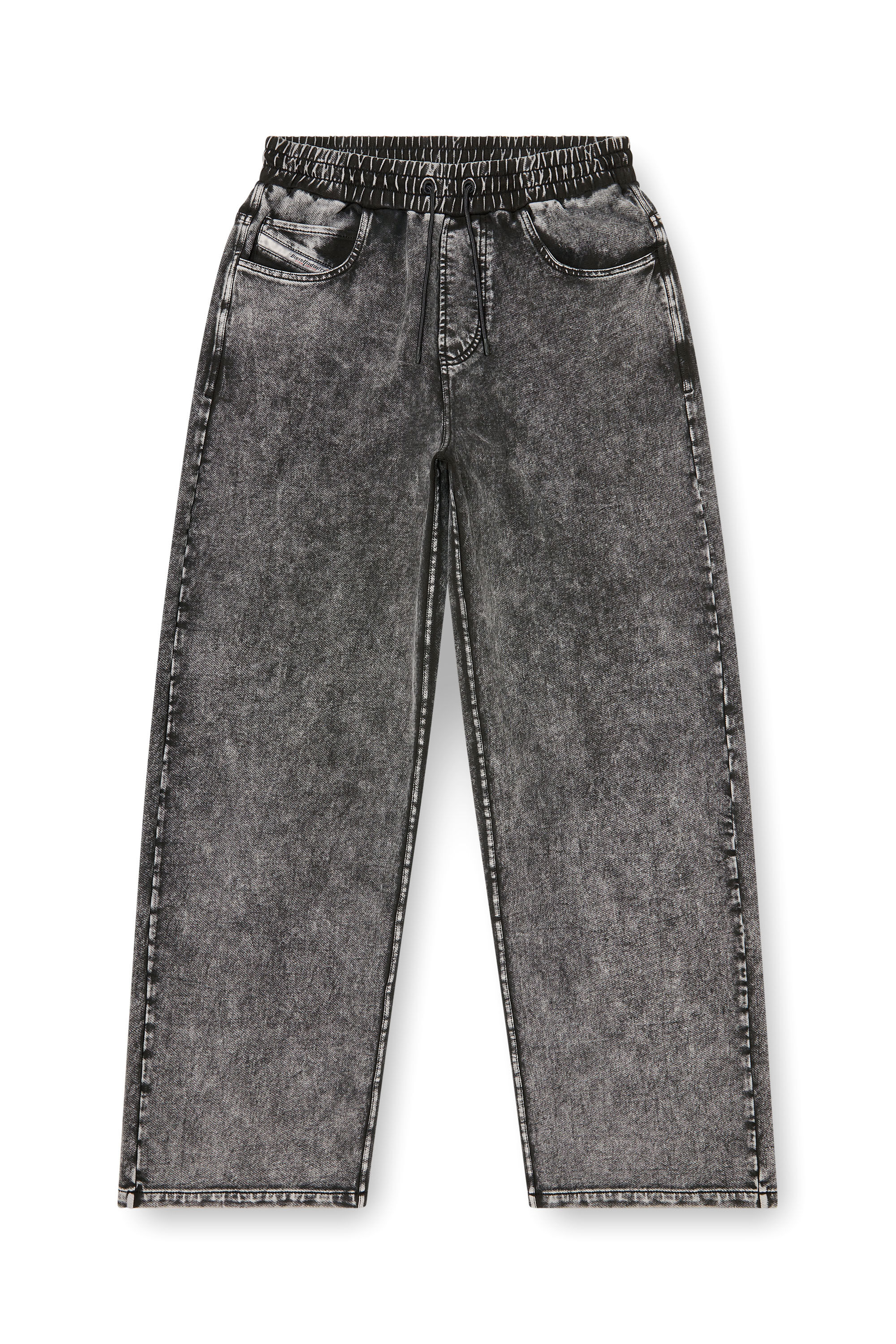Diesel - P-STUK, Man's Sweatpants with denim effect in Grey - 2