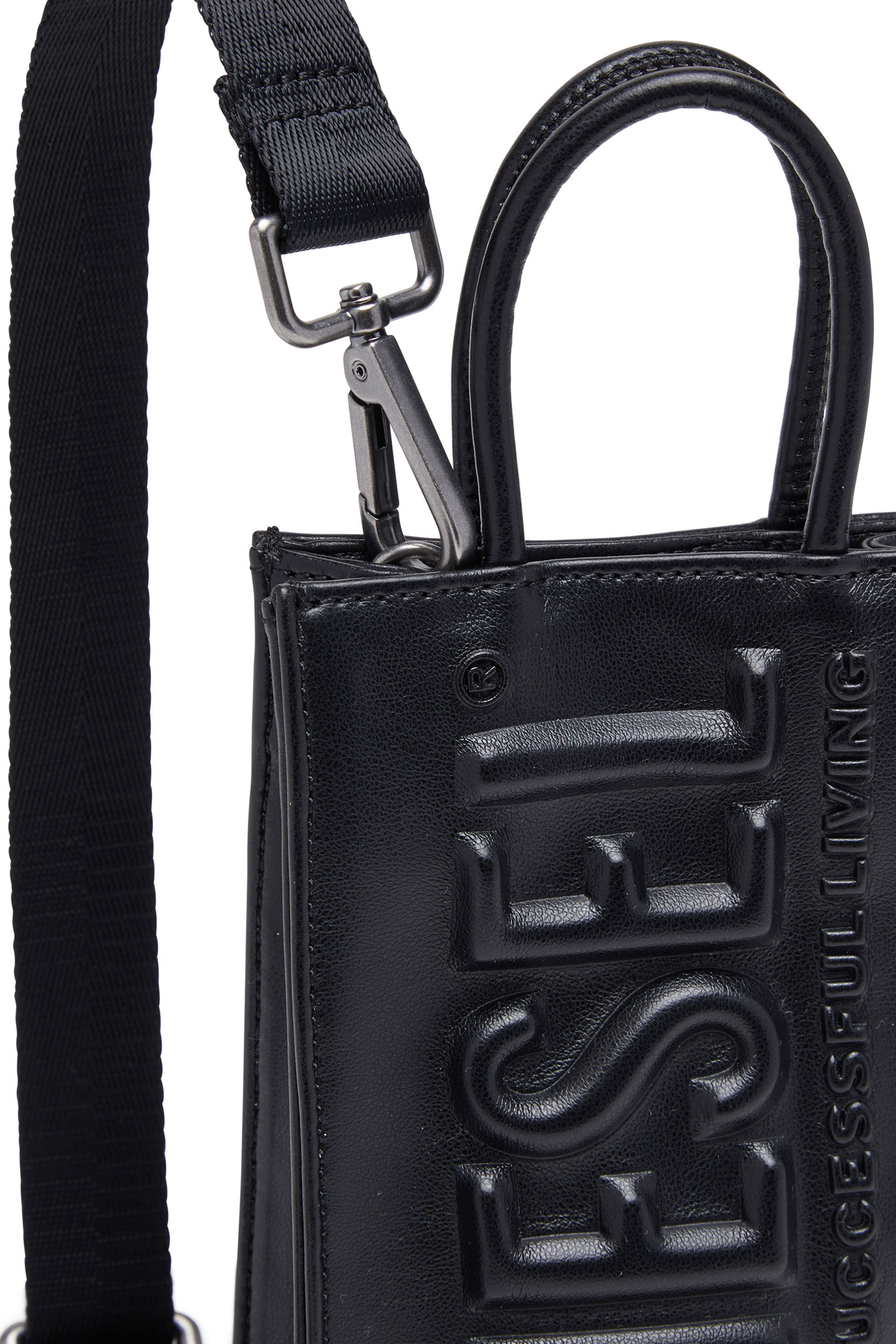 【ディーゼル)】DSL SHOPPER 3D ボストンバッグ X Men's Dsl 3D Mini -Small PU tote bag with embossed logo