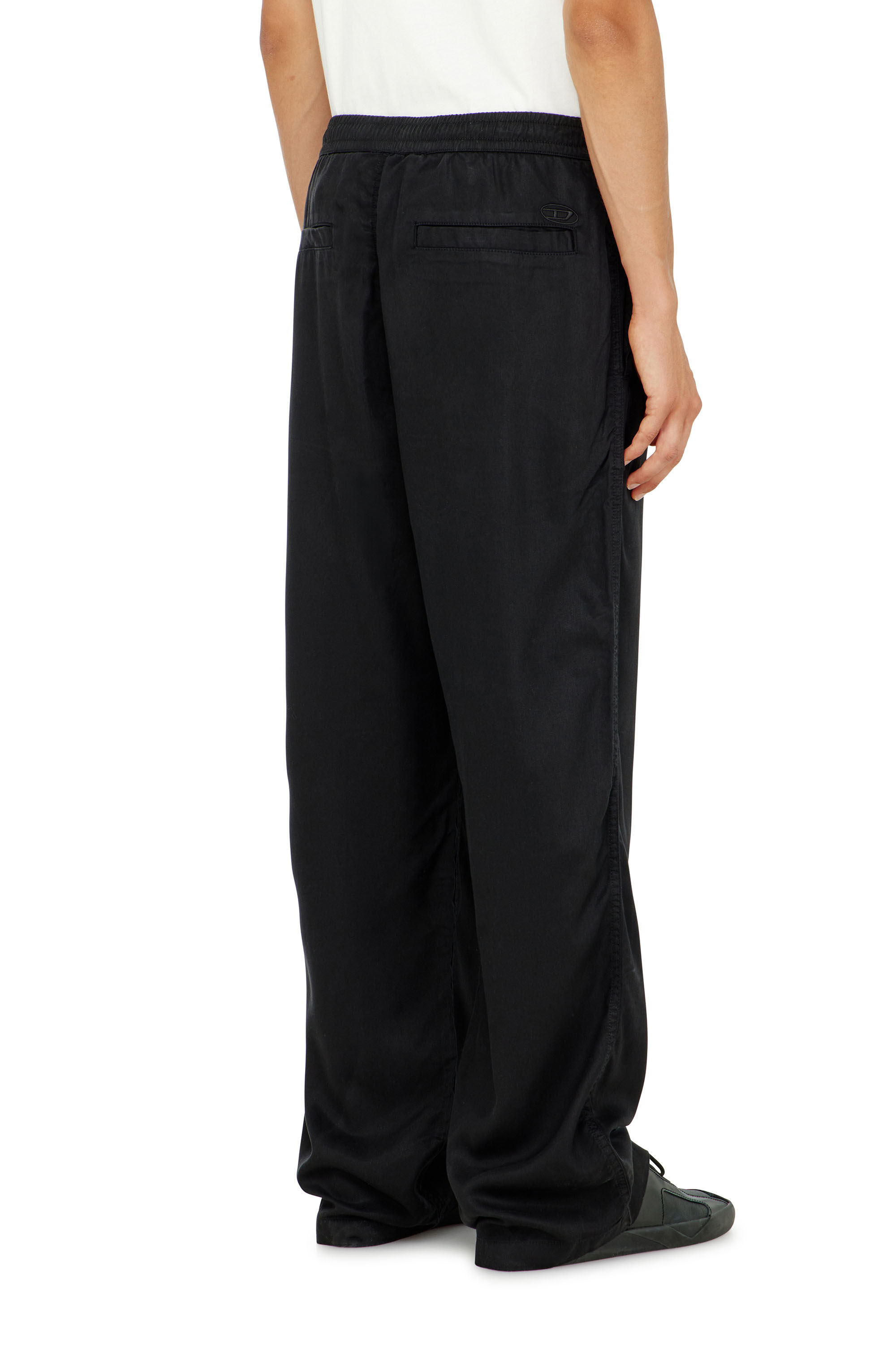 Diesel - P-DREYER-C, Man's Drawstring pants in faded twill in Black - 4