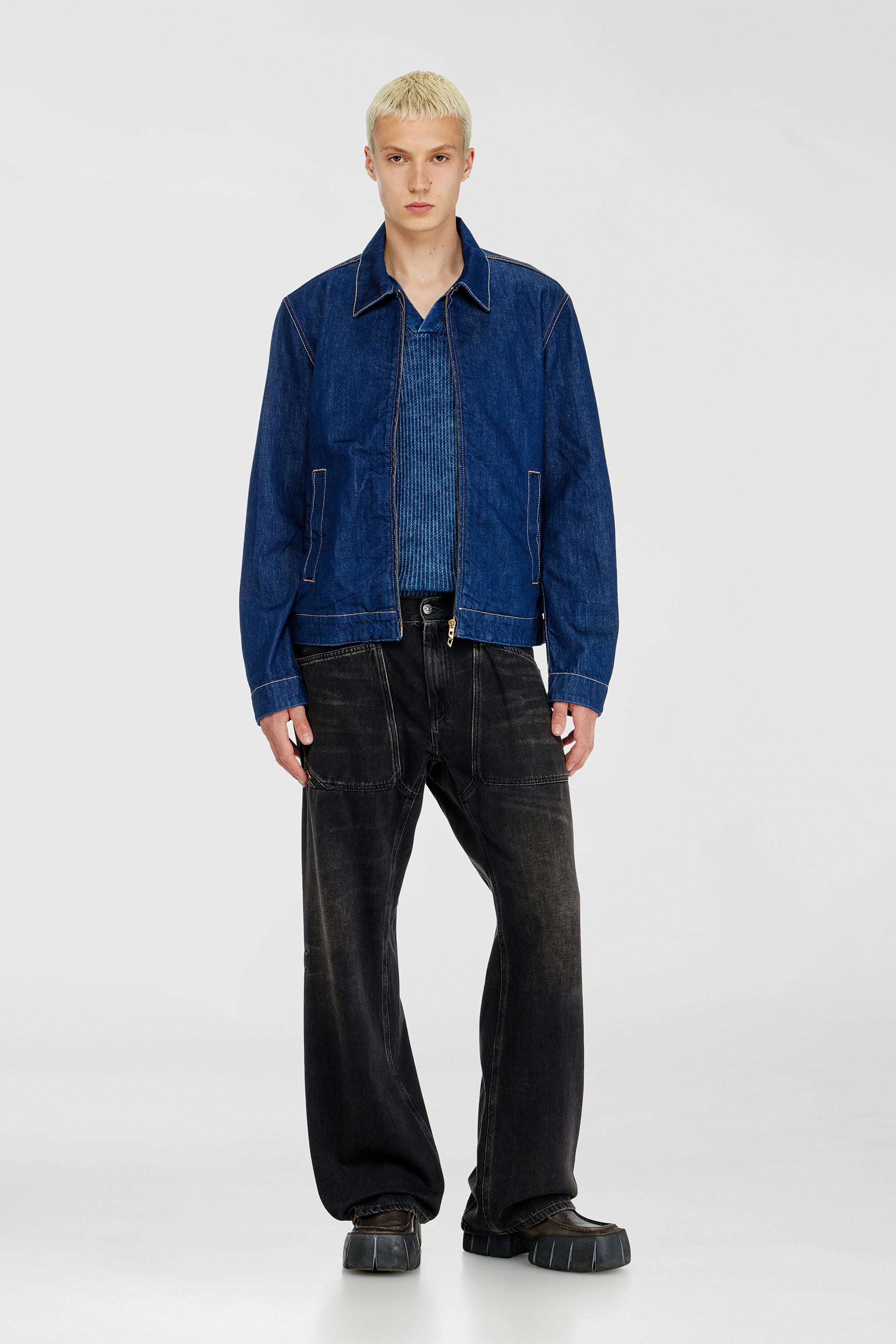 Diesel - Man's Relaxed Jeans D-Zeta 09J96, Black/Dark grey - 1