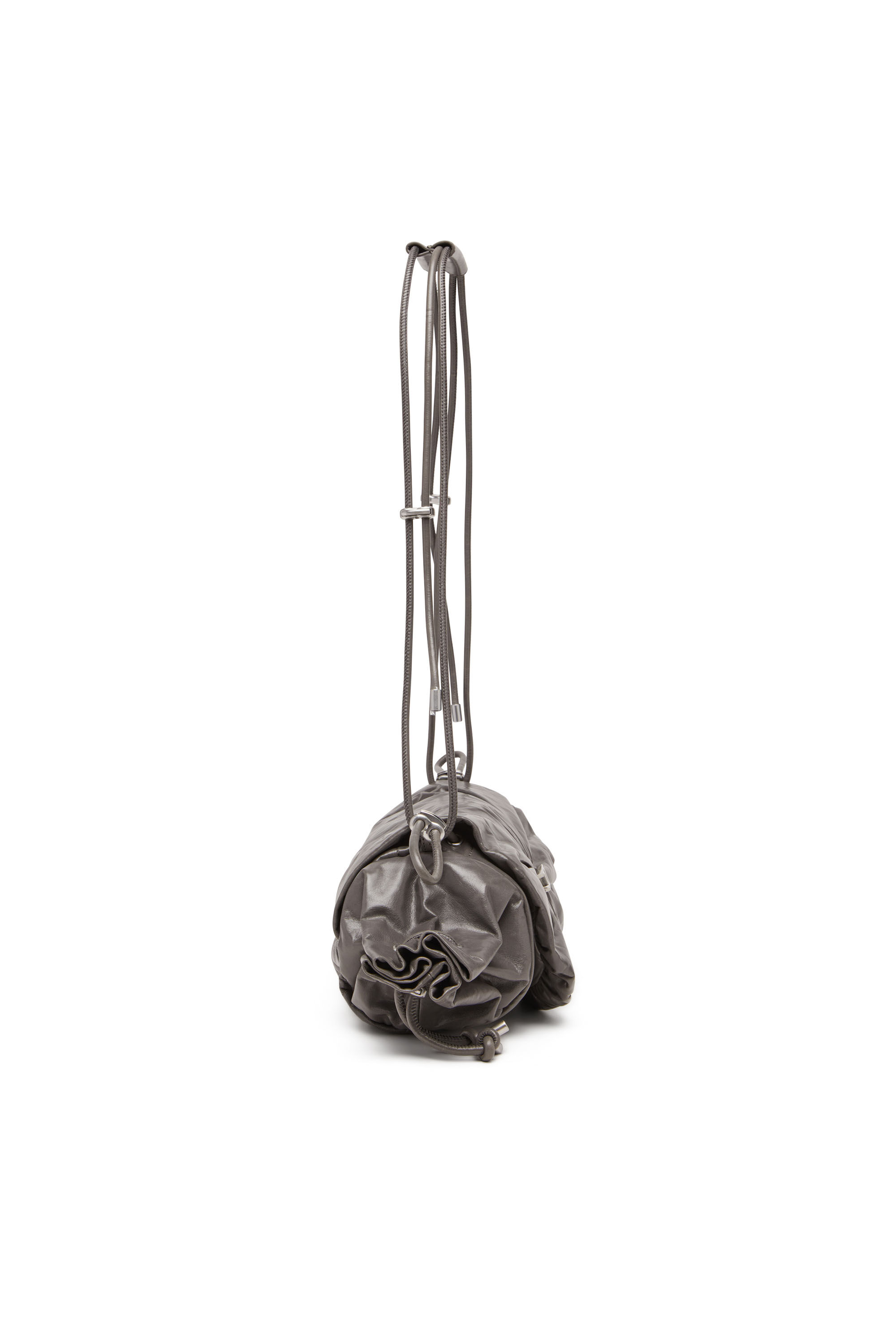【DIESEL】Scrunch-D Shoulder M Women's Scrunch-D M-Shoulder bag in shiny leather | Black