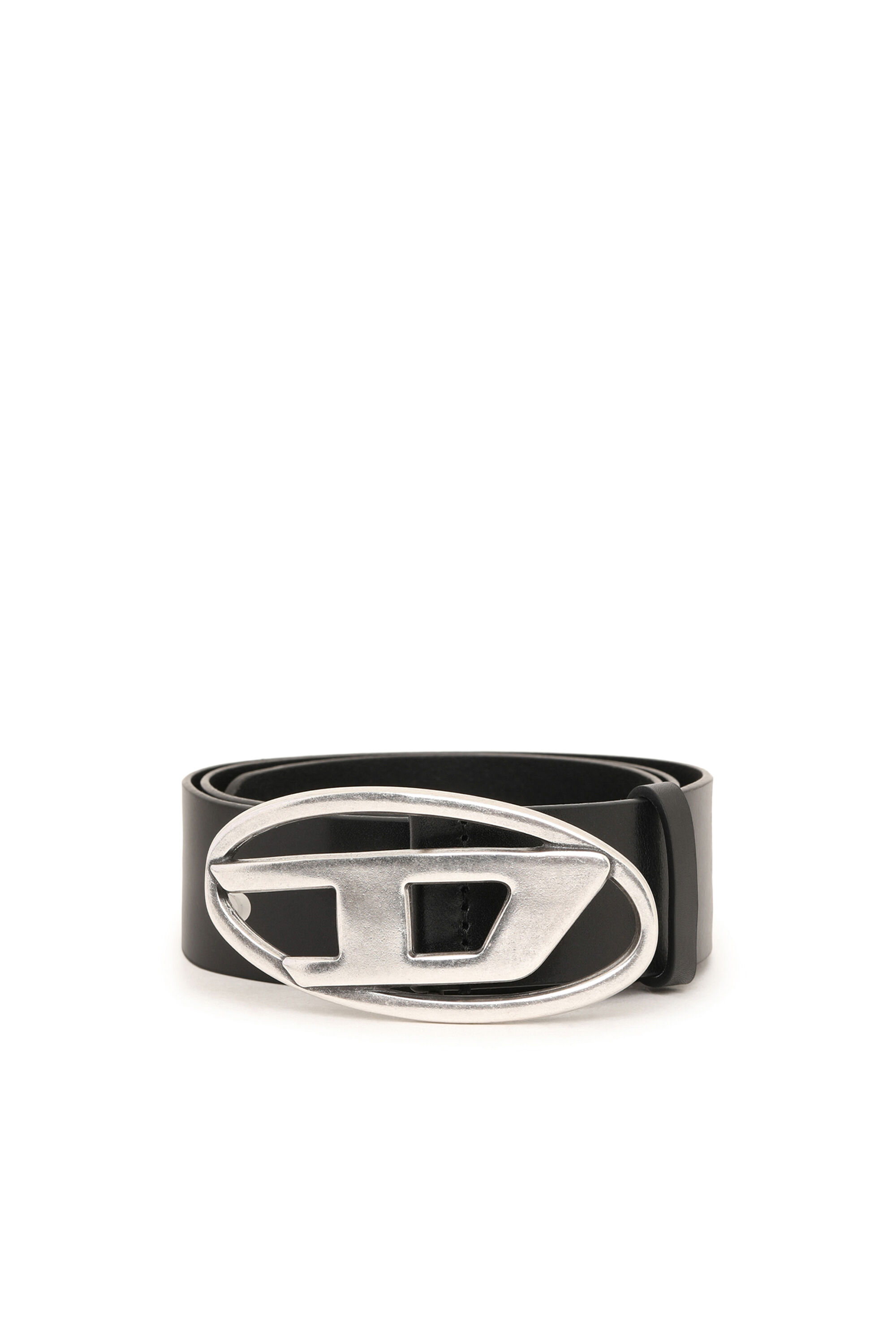 【限定特価】 B-1DR: Leather Diesel | buckle logo D silver with Belt 小物
