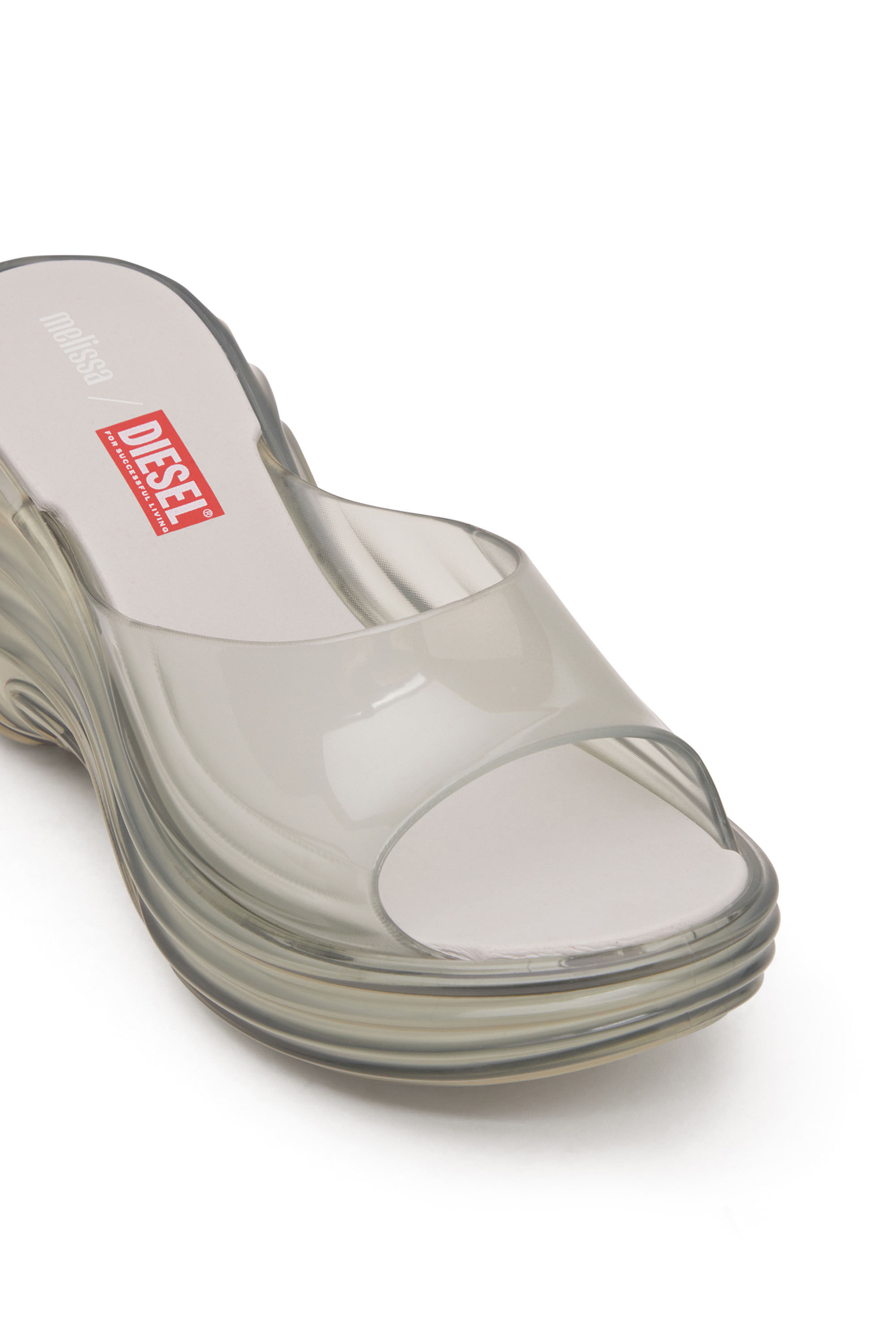 Women's Platform mule in Melflex® | Grey | Diesel