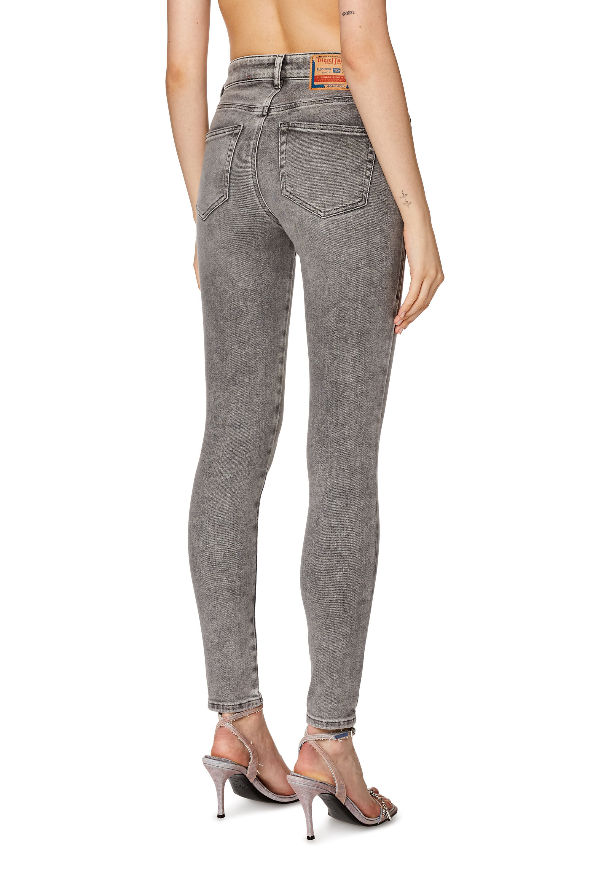Diesel - Super skinny Jeans 2017 Slandy 068GL, Grey - Image 4
