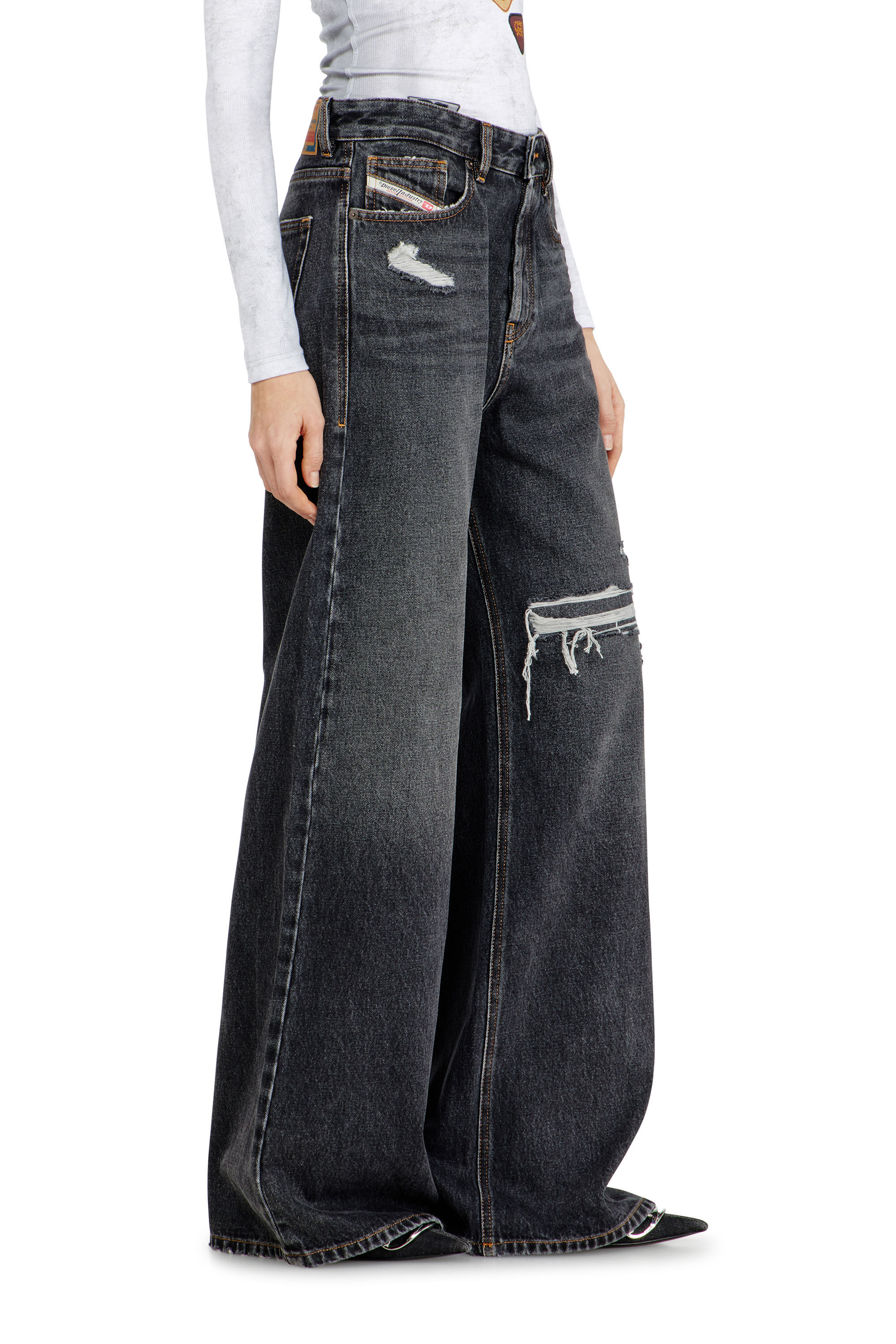 Diesel - Unisex's Relaxed Jeans 1996 D-Sire 007F6, Black/Dark grey - 9