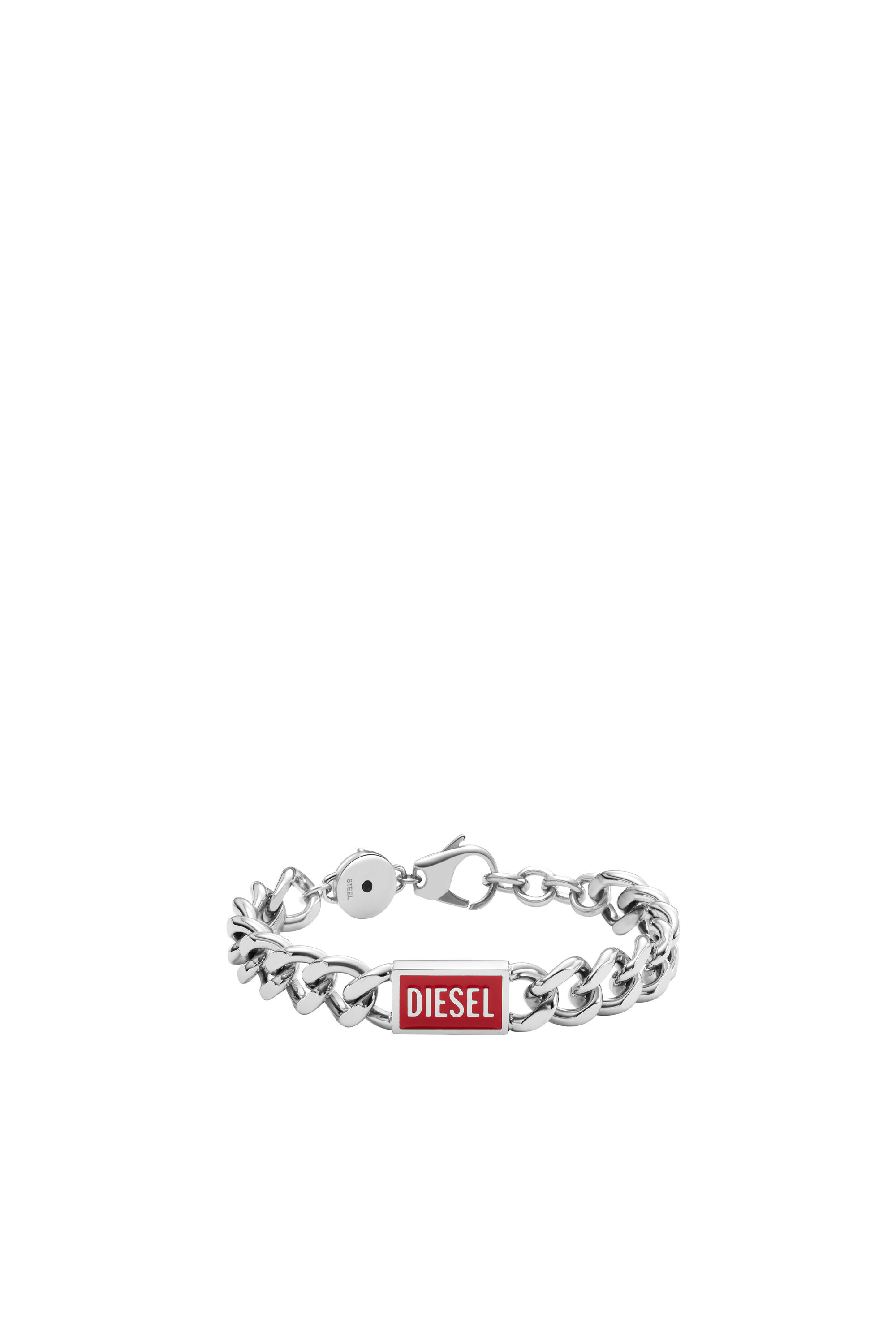 Diesel - DX1371, Man's Stainless Steel Logo Chain Bracelet in Silver - 1