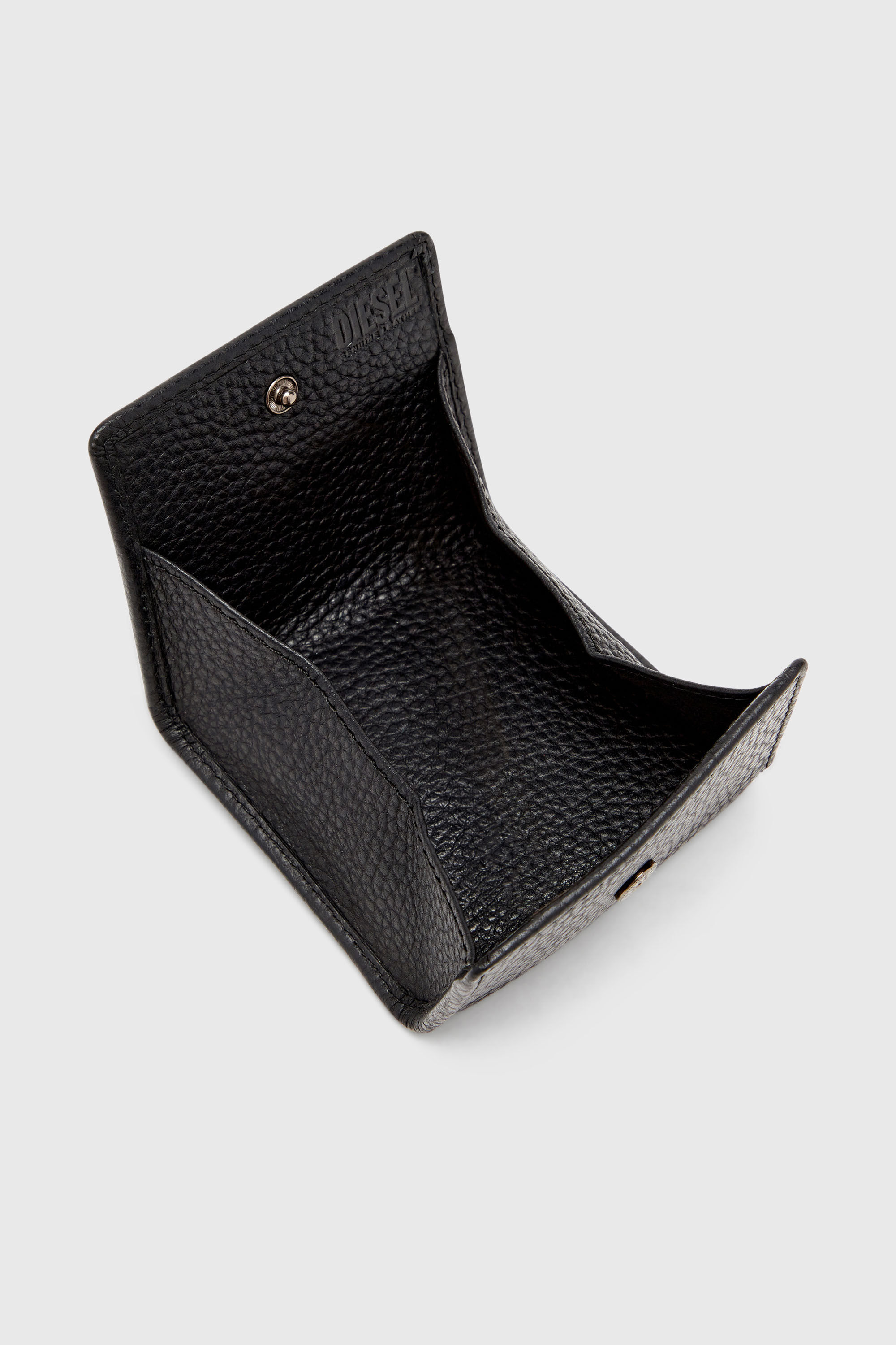 Diesel - HISSU EVO COIN CASE, Man's Coin purse in grainy leather in Black - 3