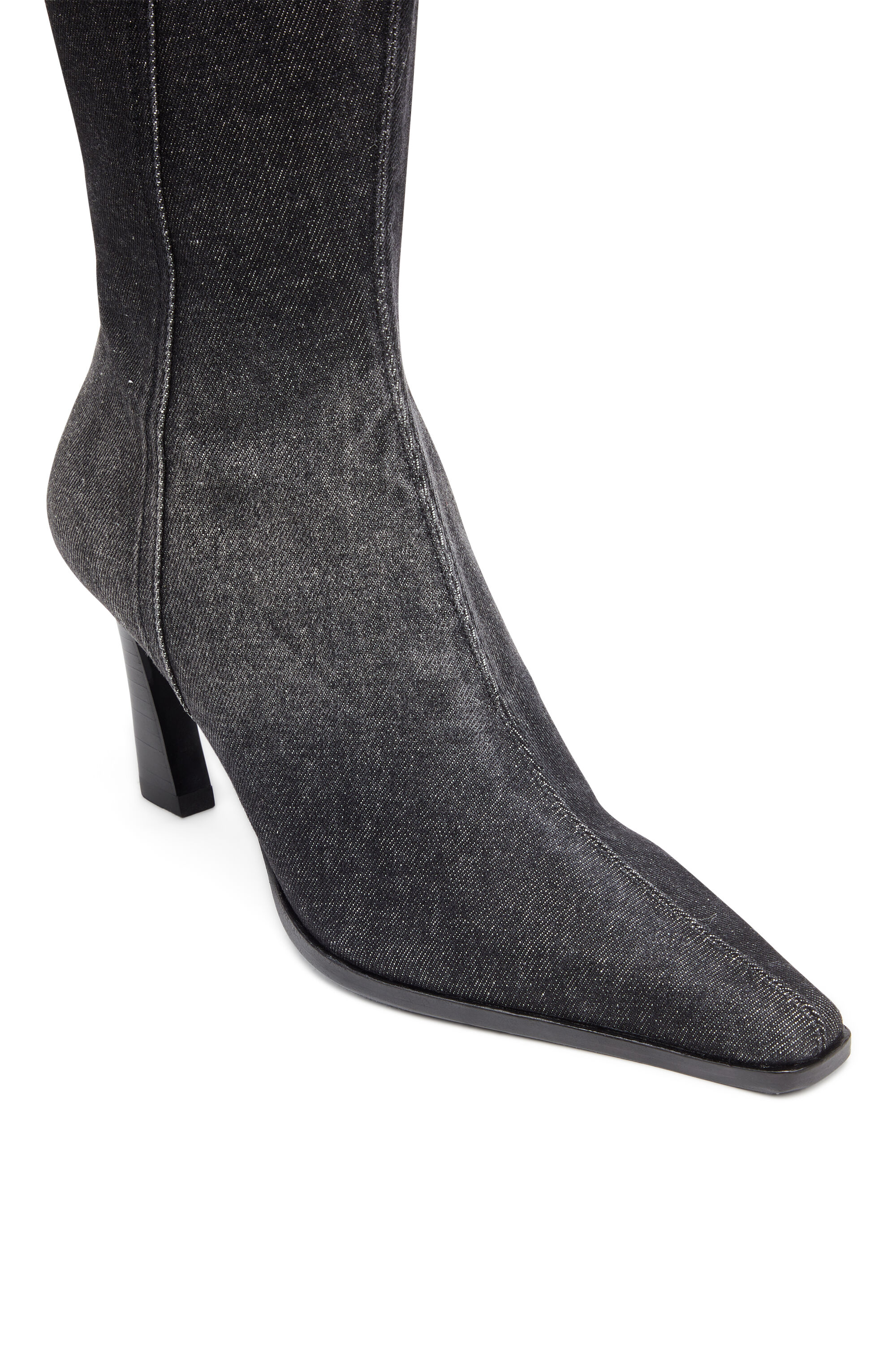 Diesel - D-ALLAS BT, Woman's D-Allas-Ankle boot in washed denim in Black - 4