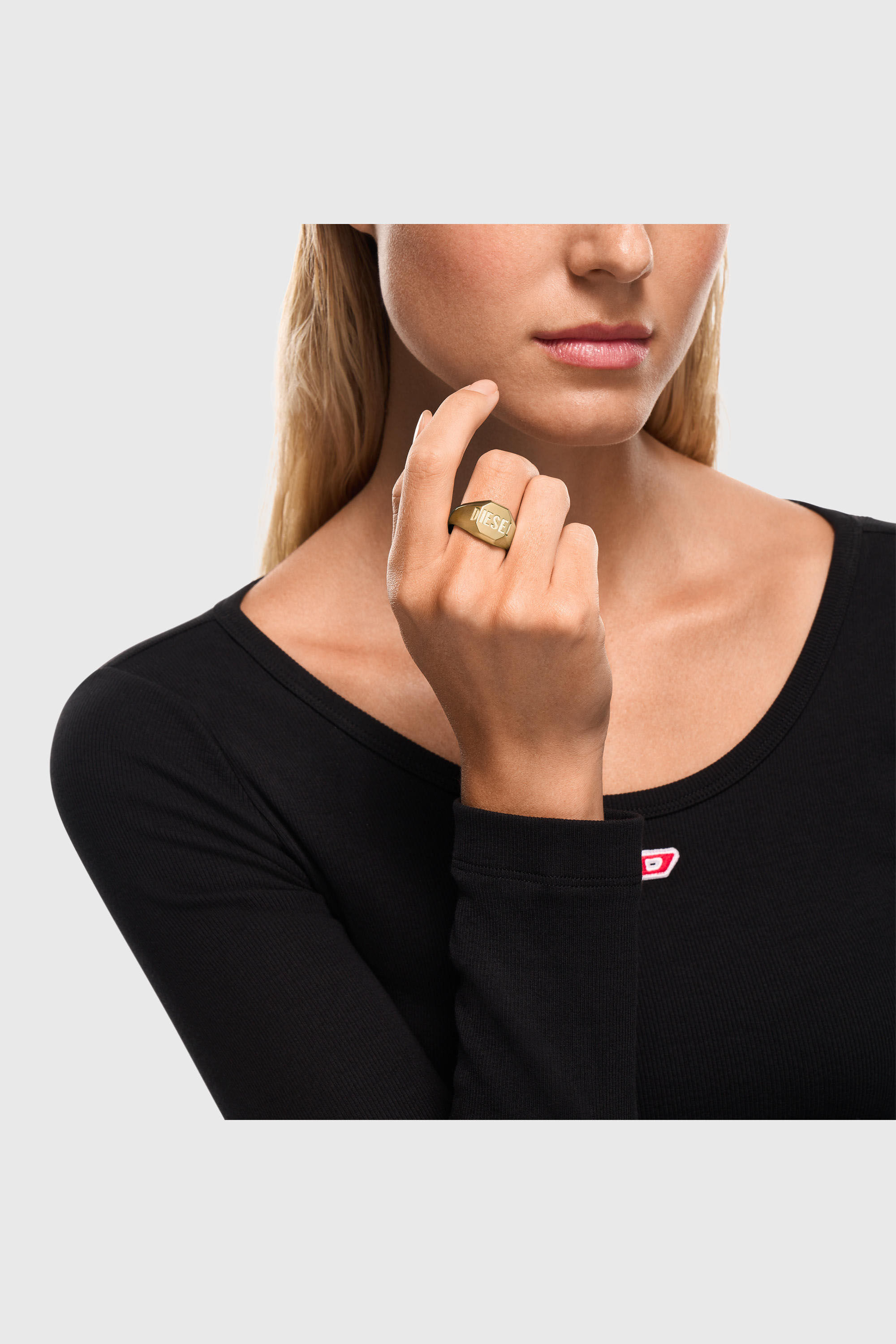 Diesel - DX1742710, Unisex's Gold-tone signet ring in Gold - 5
