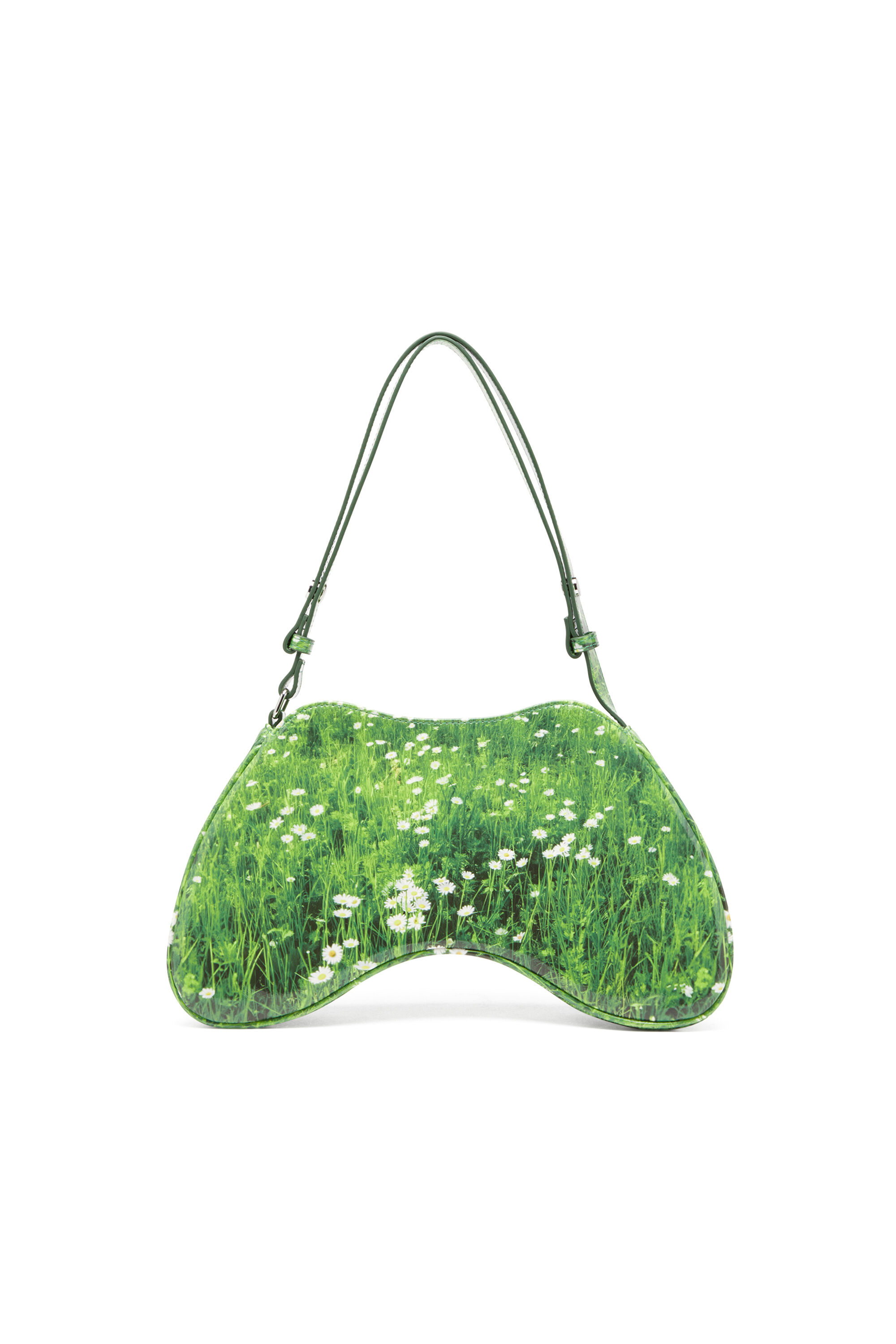Diesel - PLAY SHOULDER, Woman's Play-Glossy shoulder bag with print in Green - 3