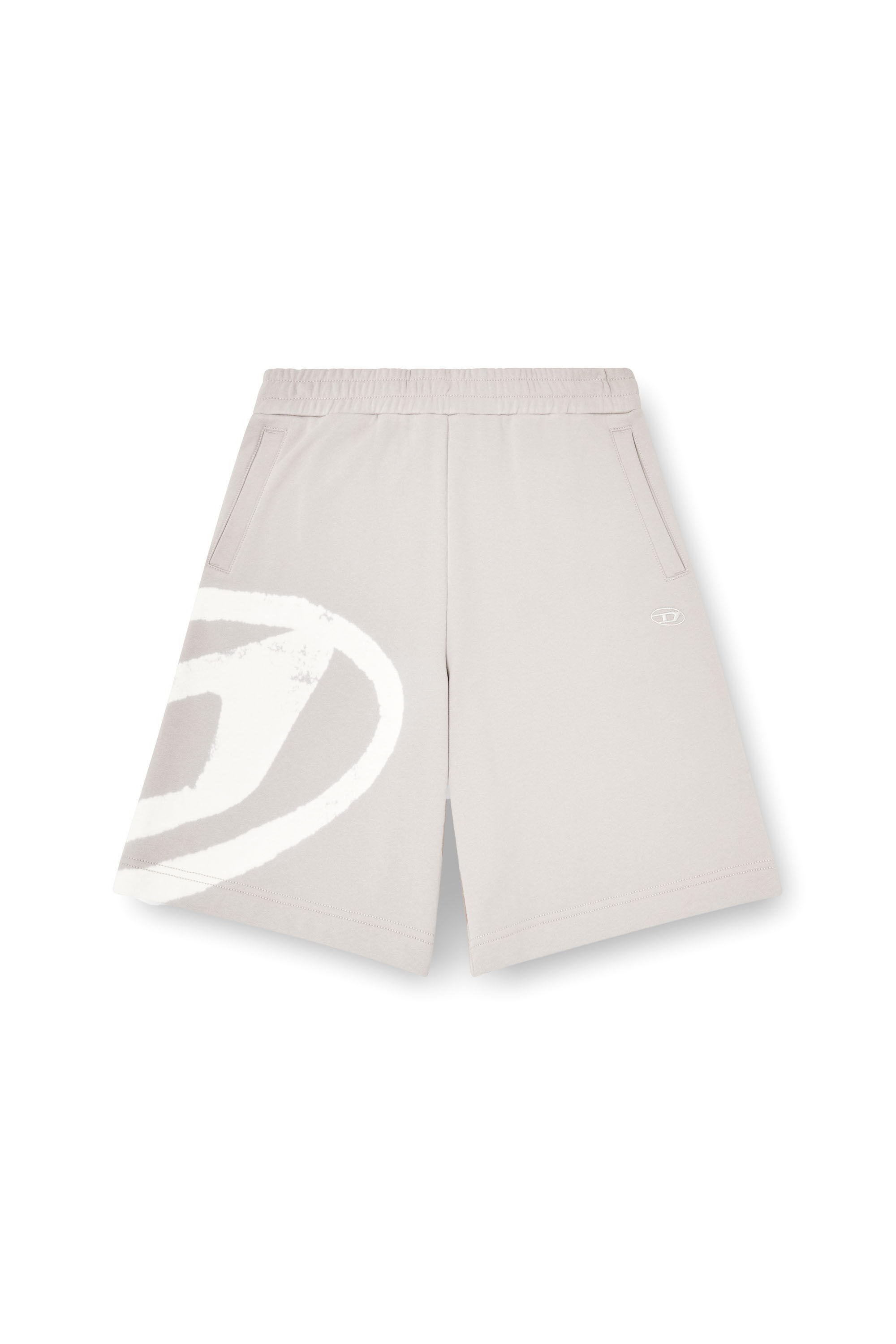 Diesel - P-CROW-BLEACH, Man's Sweat shorts with bleached logo in Grey/White - 4
